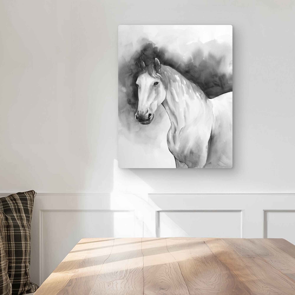 C1MP1620HUAXXZ 16 x 20 in. Domino Horse - Rustic Metal Print Wall Art for Living Room Decor