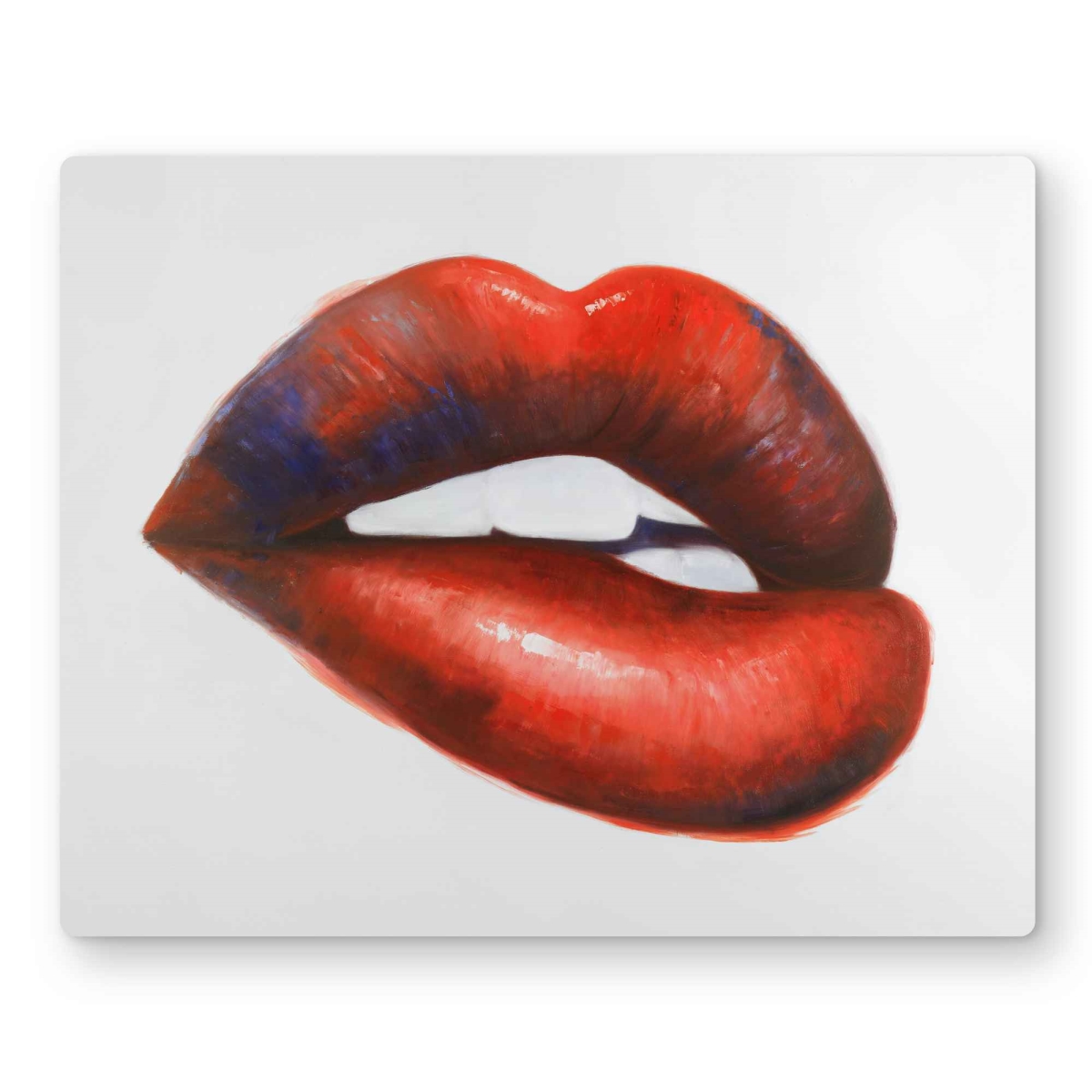 C1MP1620IC2DK9 16 x 20 in. Beautiful Red Mouth - Fashion Red Metal Print Wall Art for Home Decor