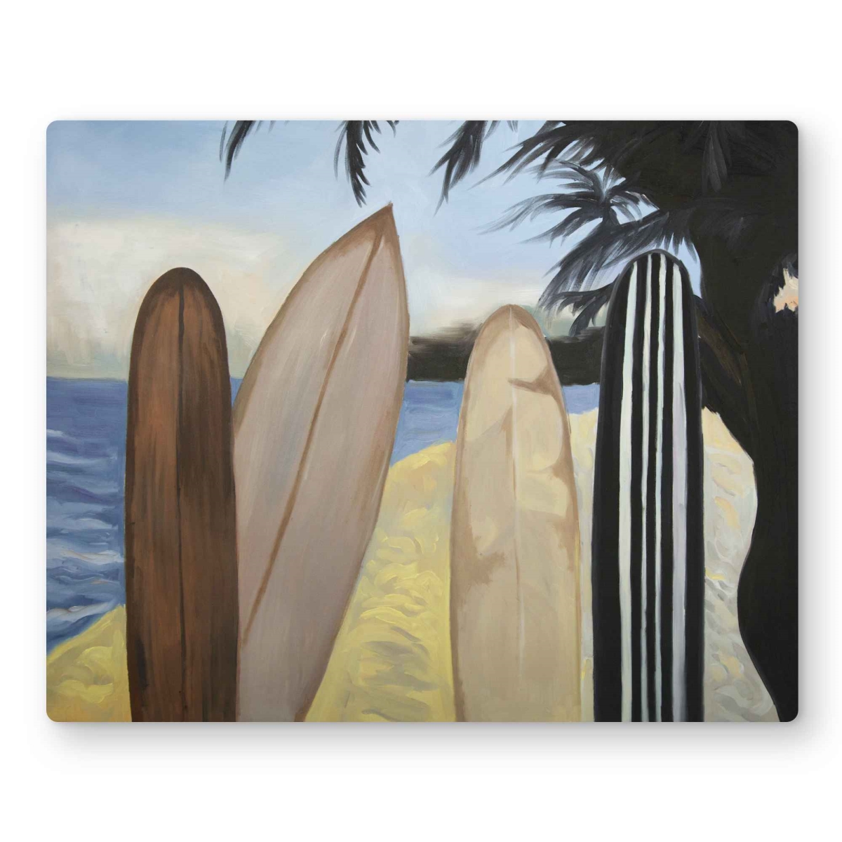 C1MP1620IFZNHH 16 x 20 in. Surfboards - Trees Marine Metal Print Wall Art for Home Decor