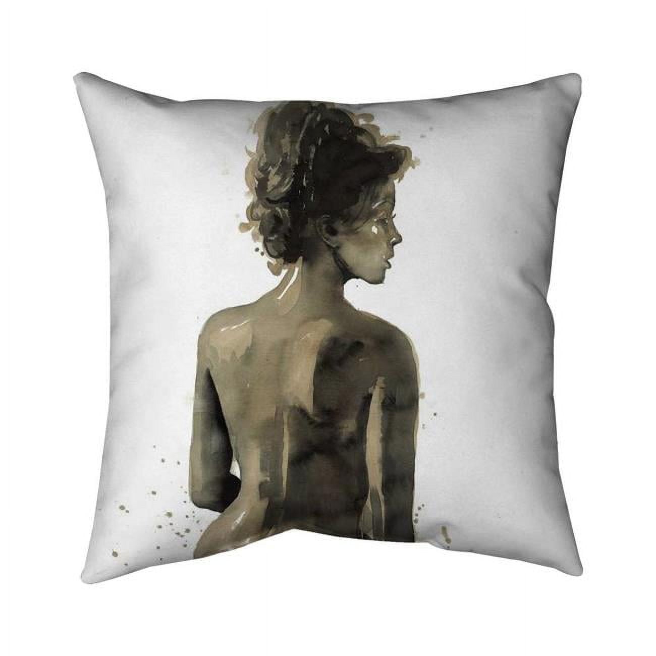 20 x 20 in. Womans Back In Sepia-Double Sided Print Indoor Pillow