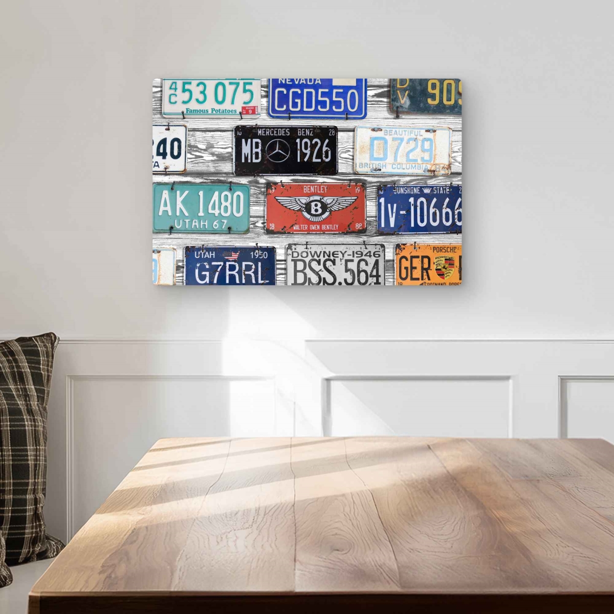 C1MP1218N068XB 12 x 18 in. Vintage Plates Registration - Industrial Metal Print Wall Art for Man Cave