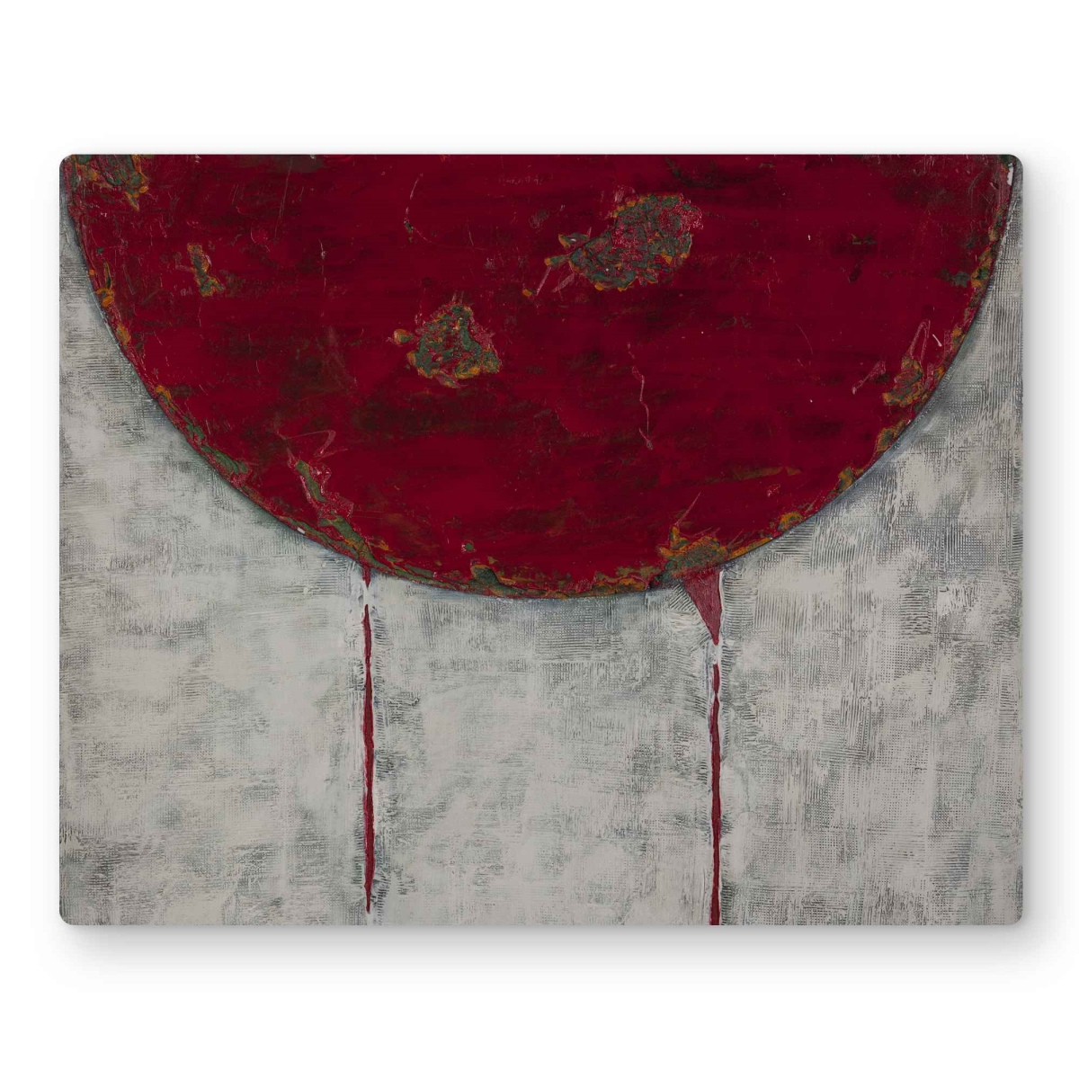 C1MP1620NQM9MM 16 x 20 in. Red Half Circle Wall Art - Abstract Industrial Metal Print