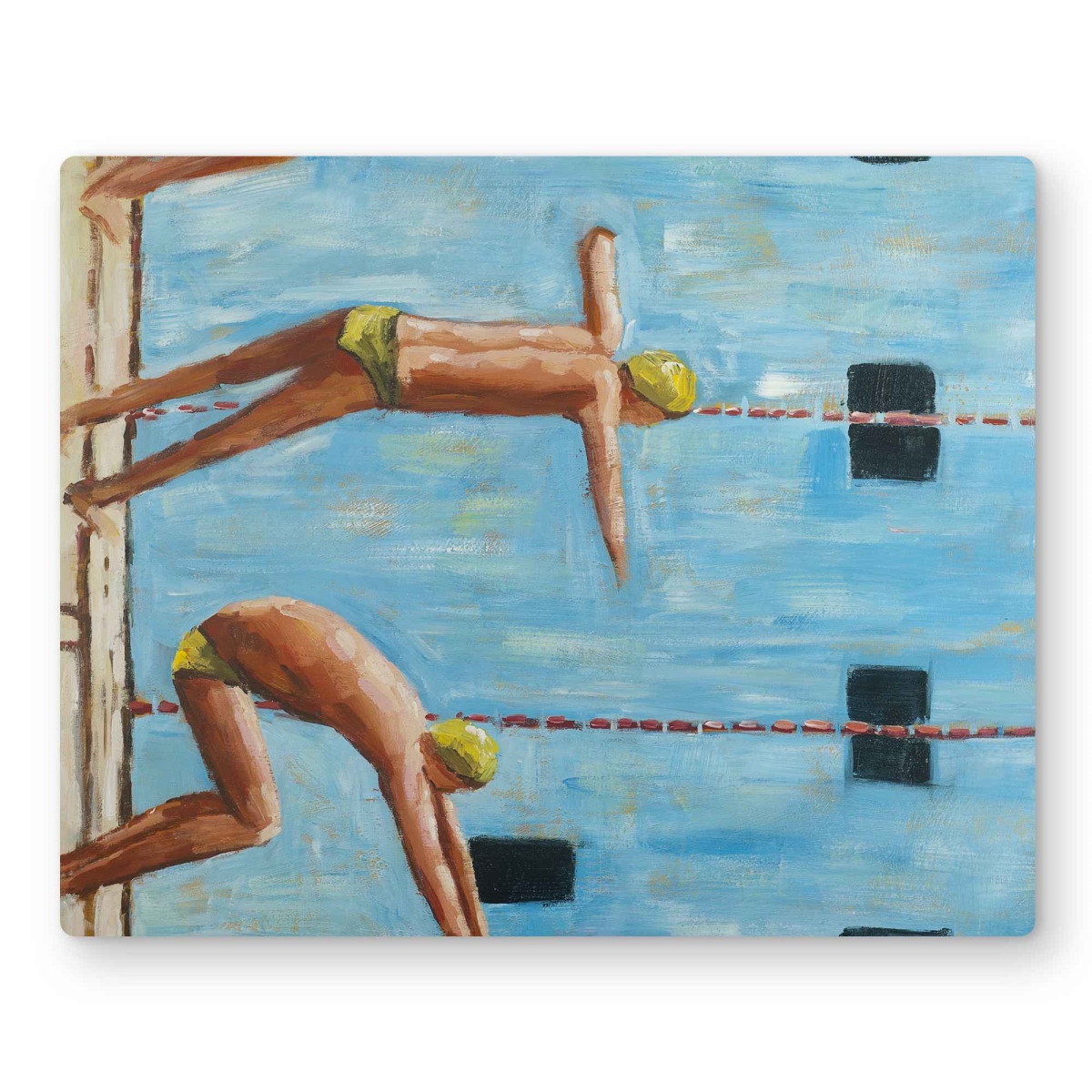 C1MP1620OM1BJJ 16 x 20 in. Swimmers - Man Cave Sports Metal Print Wall Art for Home Decor
