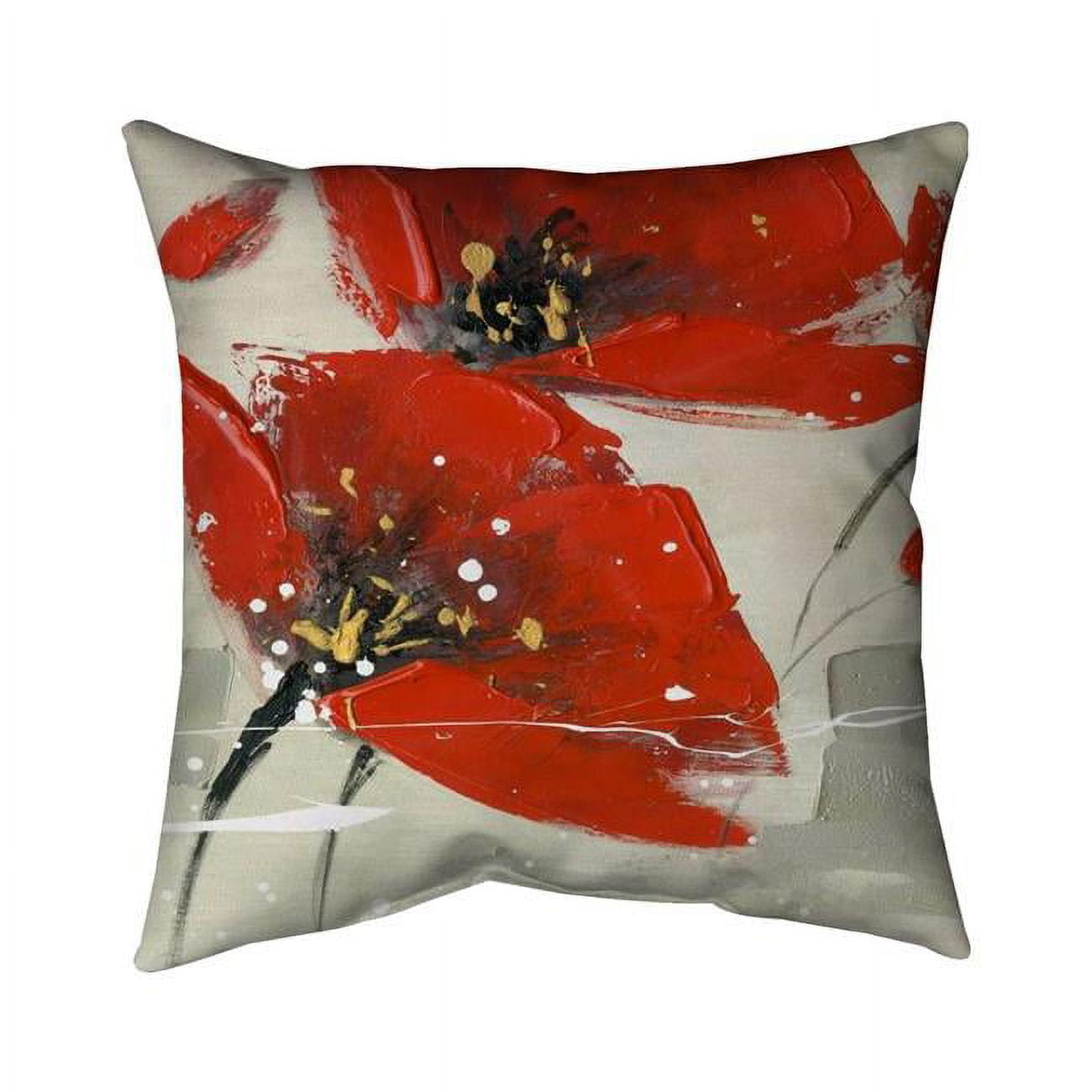 20 x 20 in. Abstract Red Flowers in the Wind-Double Sided Print Indoor Pillow
