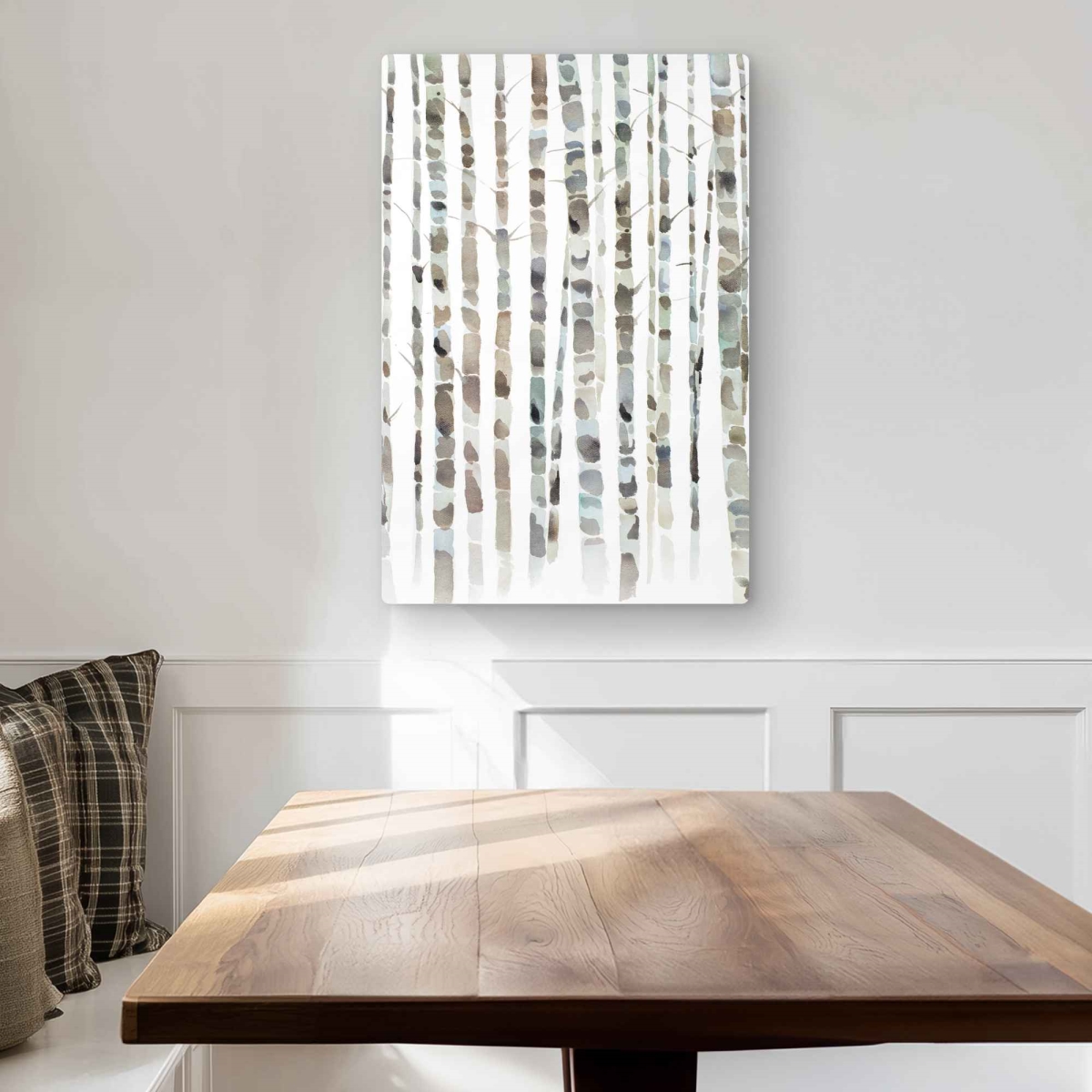 C1MP20300N5424 20 x 30 in. Watercolor Birch Tree Forest Wall Art - Minimalist Metal Print Decor