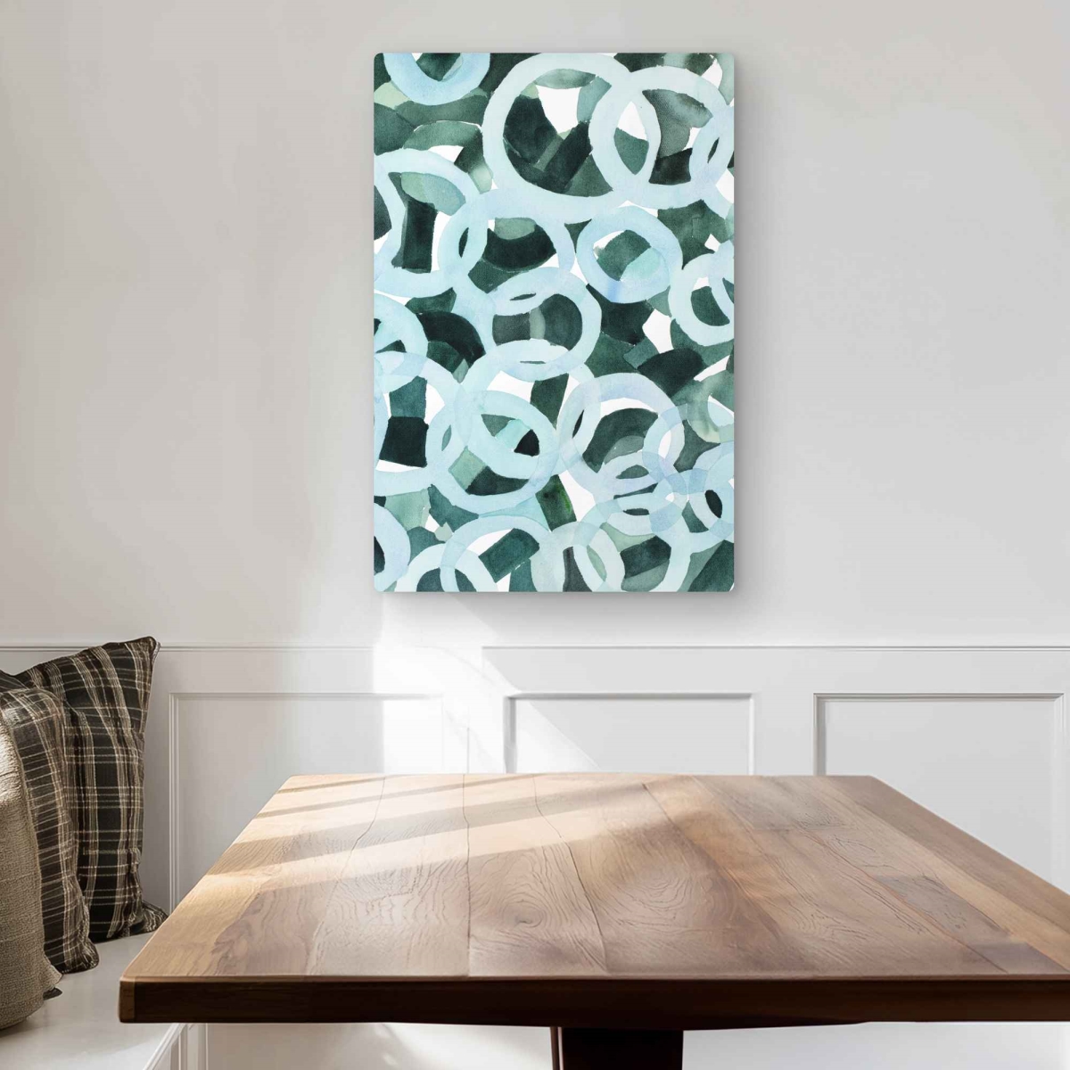 C1MP20300RN3Y0 20 x 30 in. Abstract Circles Wall Art - Turquoise Pattern Metal Print