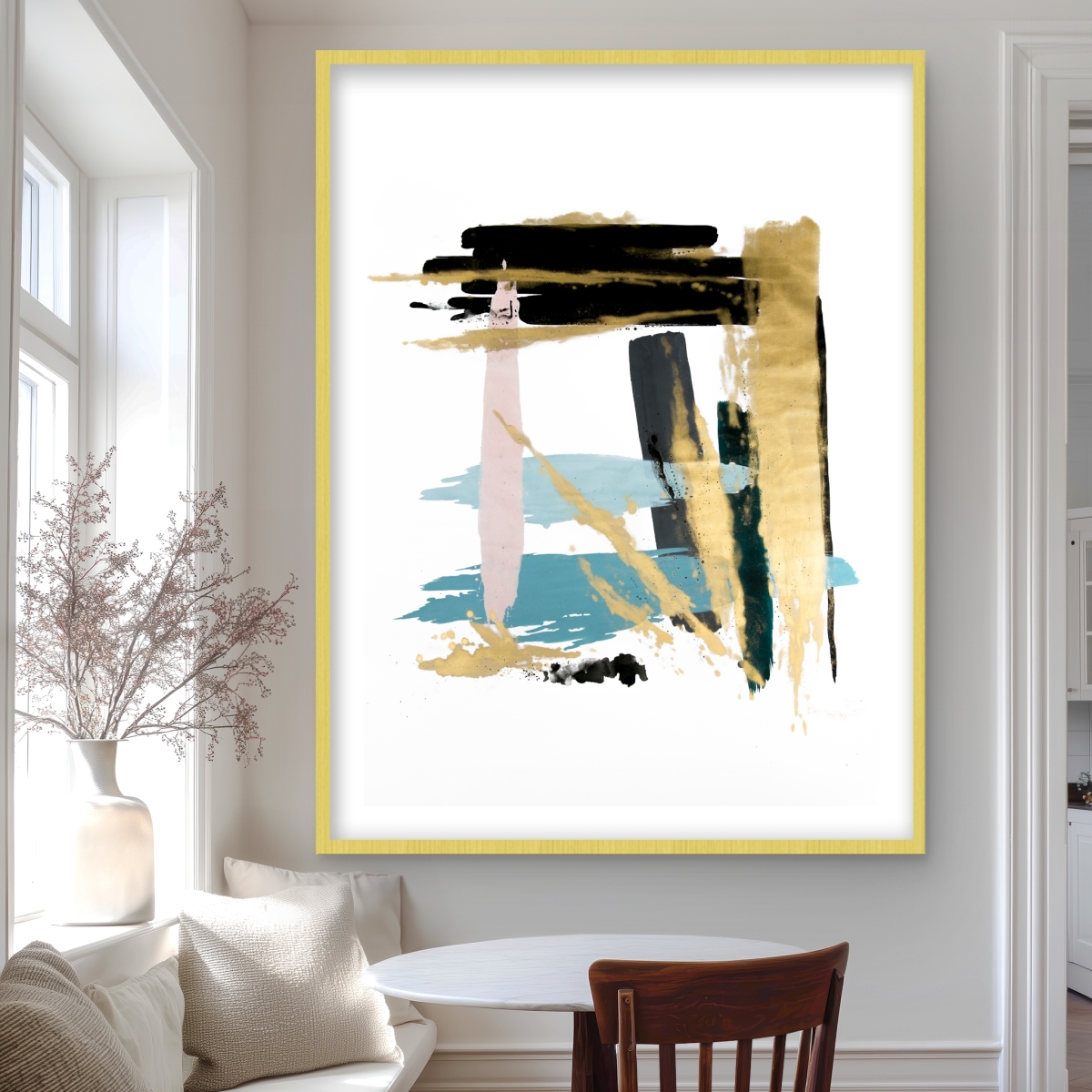 C1FM3648UNRS9S Pastel Stroke - Modern Abstract Framed Print Wall Art for Home Decor - 36 x 48 in.