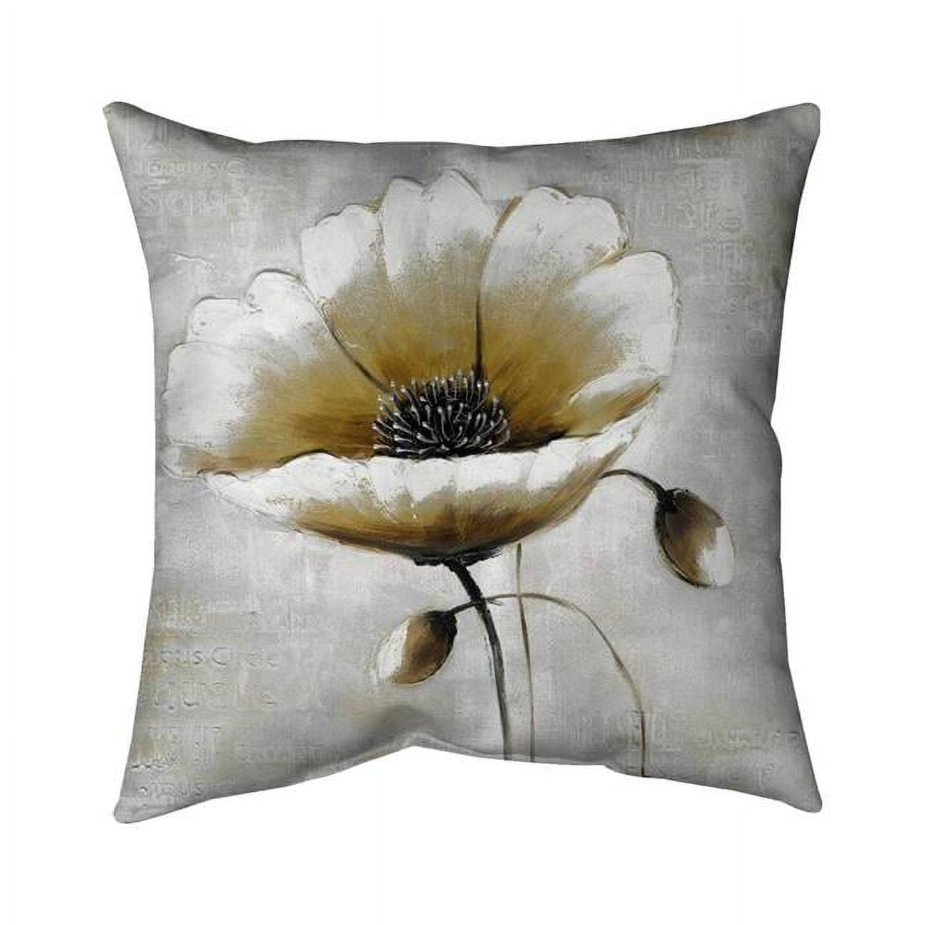 20 x 20 in. Modern Beige Flower-Double Sided Print Indoor Pillow