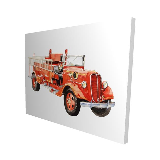 8 x 10 in. Vintage Fire Truck-Print on Canvas