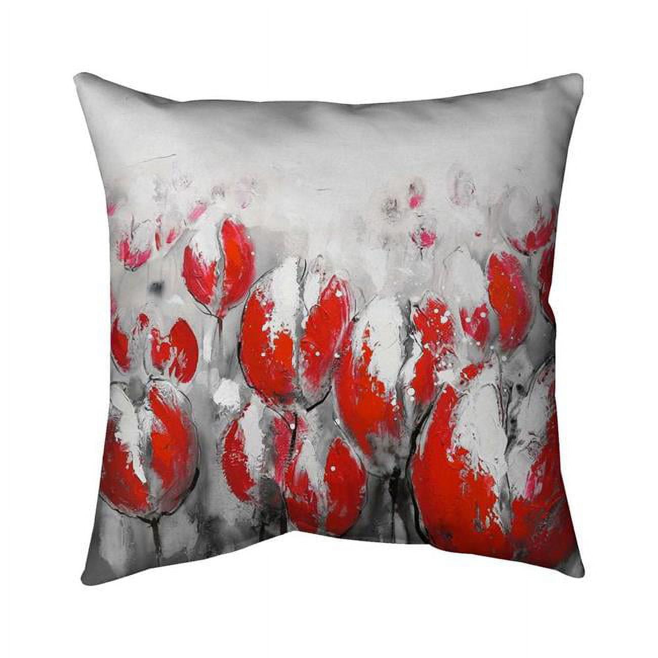 20 x 20 in. Abstract Red Tulips-Double Sided Print Indoor Pillow