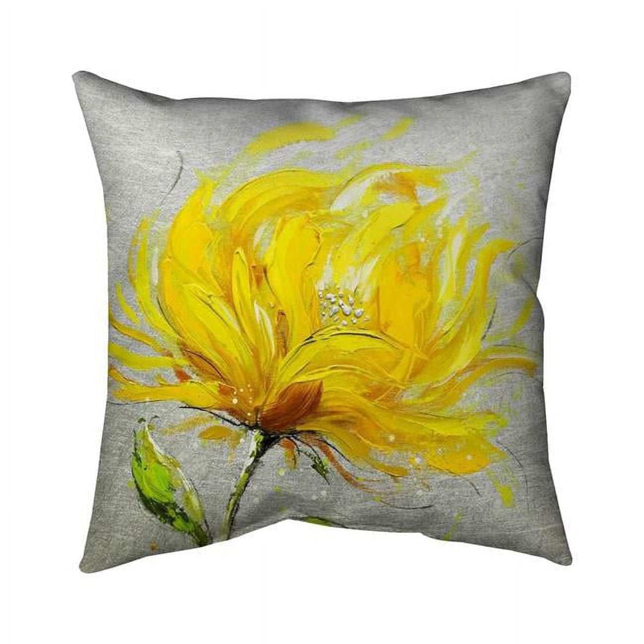 20 x 20 in. Yellow Fluffy Flower-Double Sided Print Indoor Pillow
