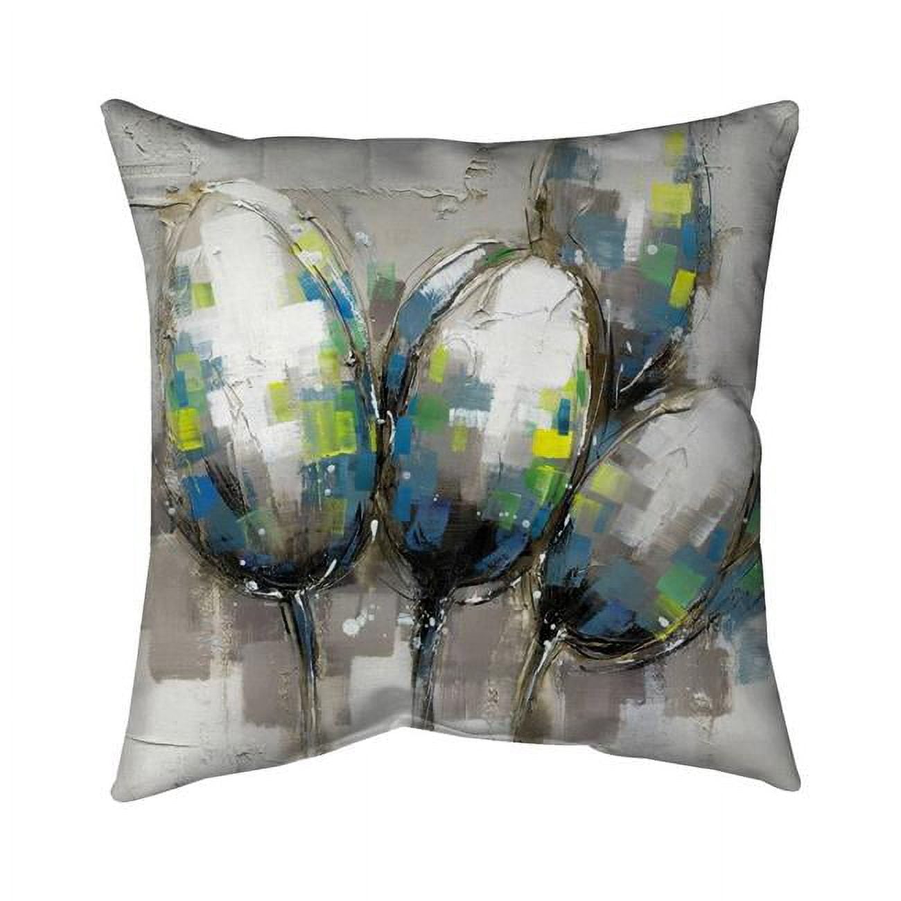 20 x 20 in. Abstract Blue Tulips-Double Sided Print Indoor Pillow