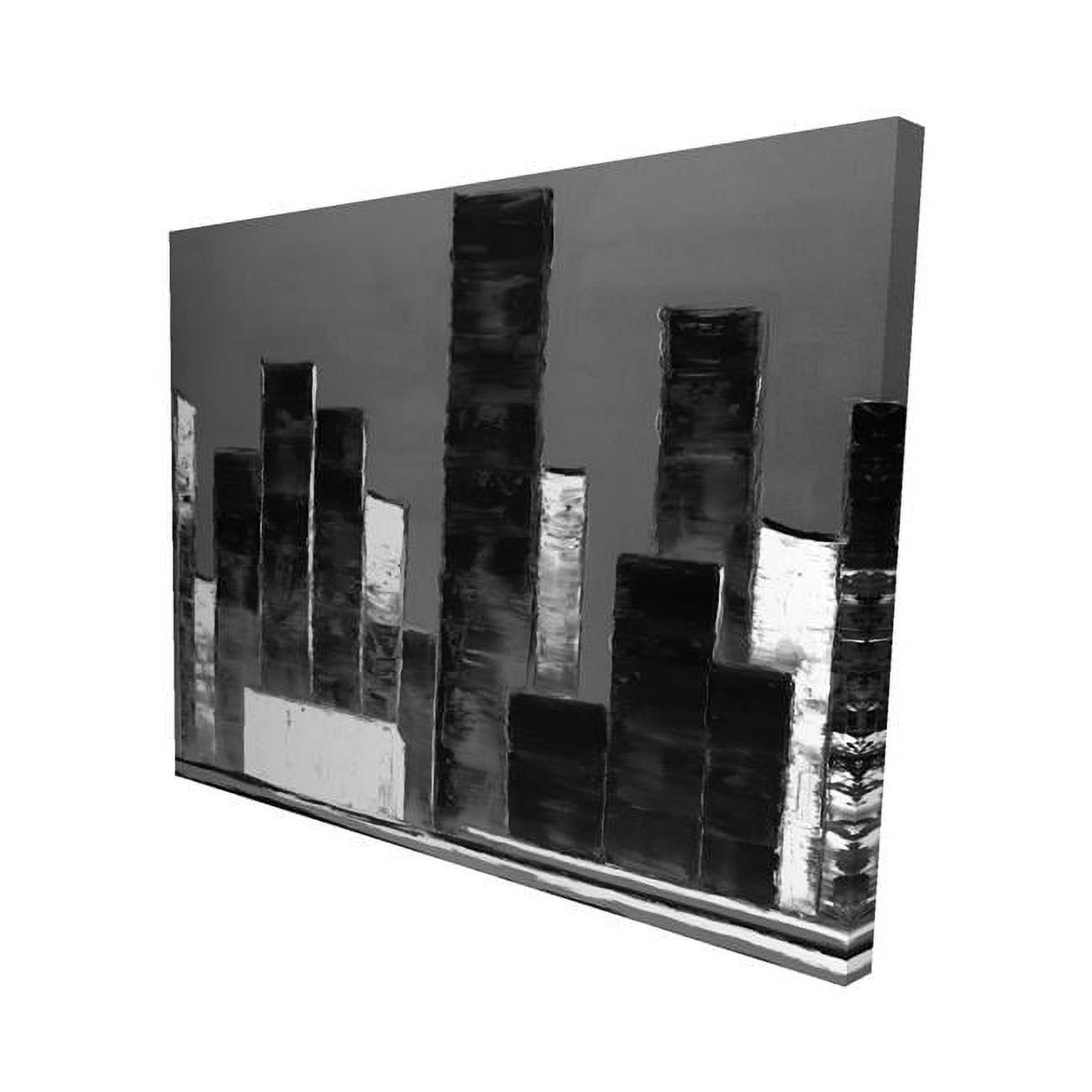 8 x 10 in. Abstract Black & White Buildings-Print on Canvas