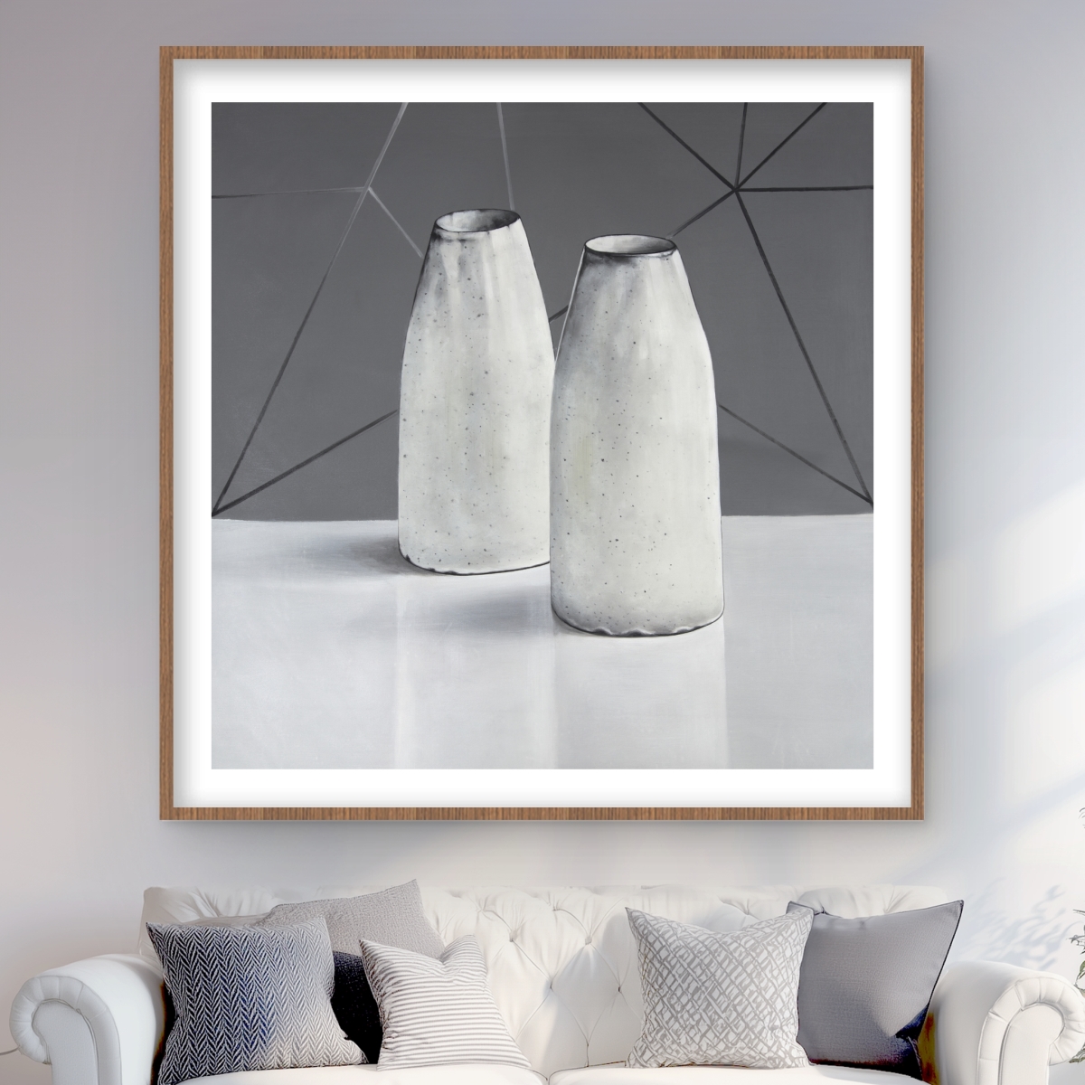 C1FM4848H2ZNXG 48 x 48 in. Vases - Still Life Framed Matted Print Wall Art for Home Decor