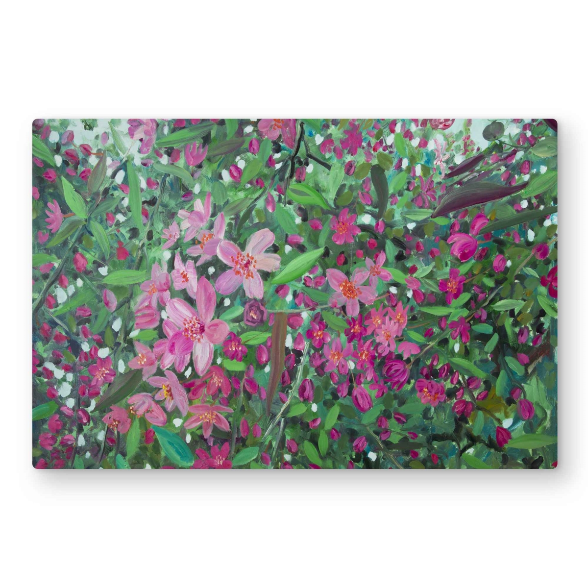 C1MP2030E4VIHE 20 x 30 in. Cherry Tree Blooming Wall Art - Purple Floral Metal Print