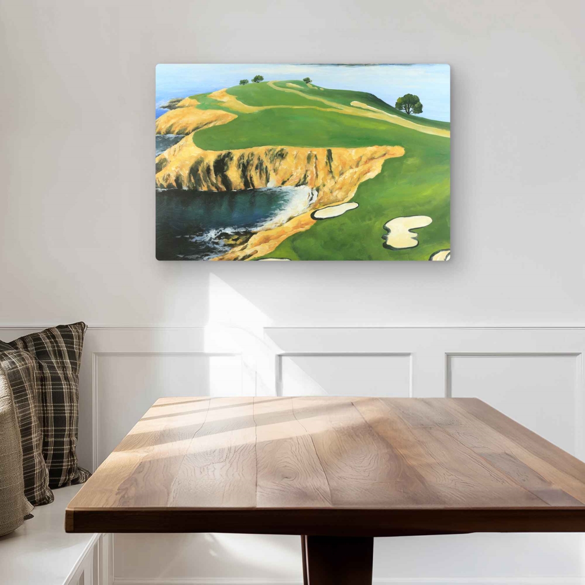 C1MP2030HBF54N 20 x 30 in. Pebble Beach Golf Links Metal Print Wall Art - Blue Landscapes Decor