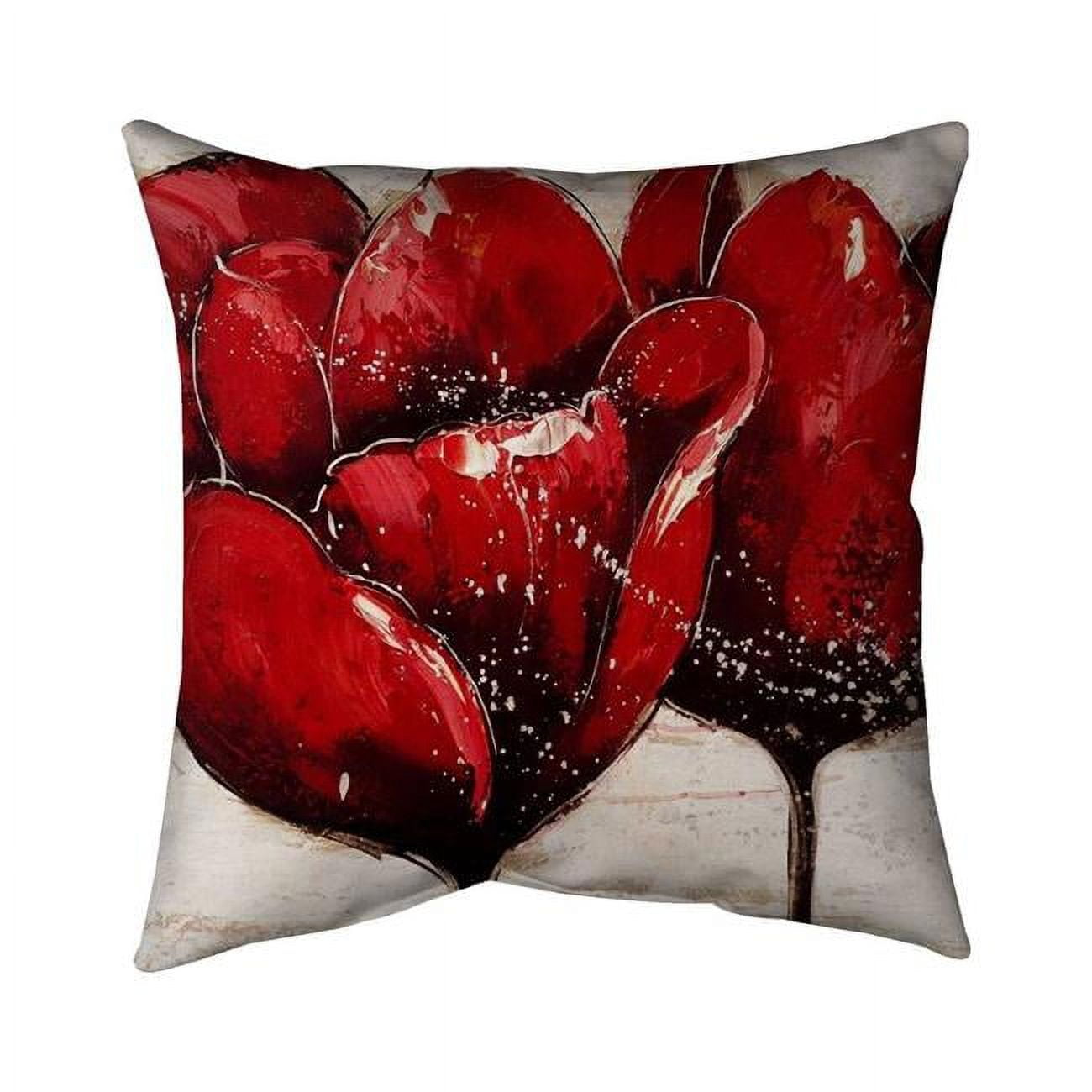 20 x 20 in. Red Tulips Closeup-Double Sided Print Indoor Pillow