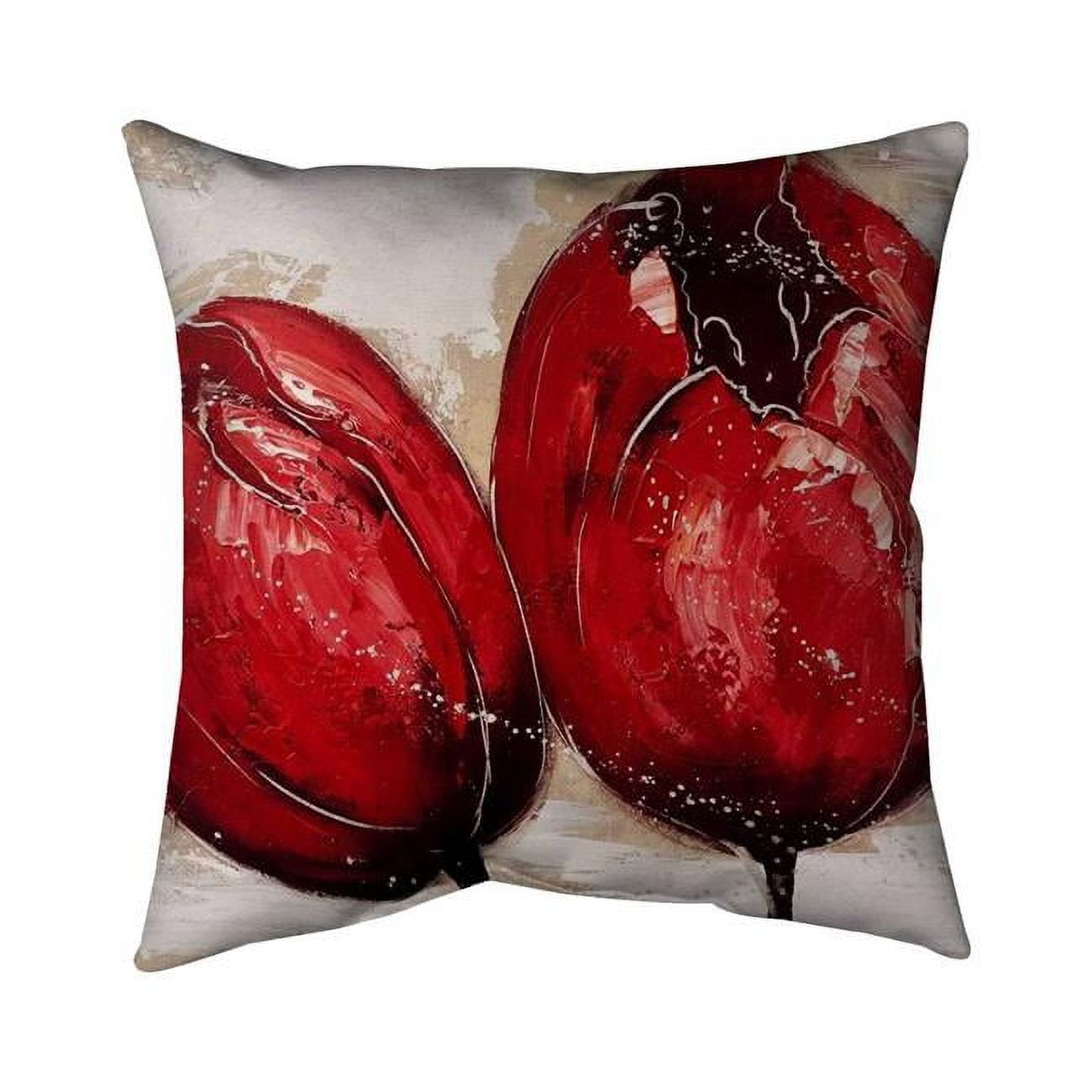 20 x 20 in. Two Red Tulips-Double Sided Print Indoor Pillow