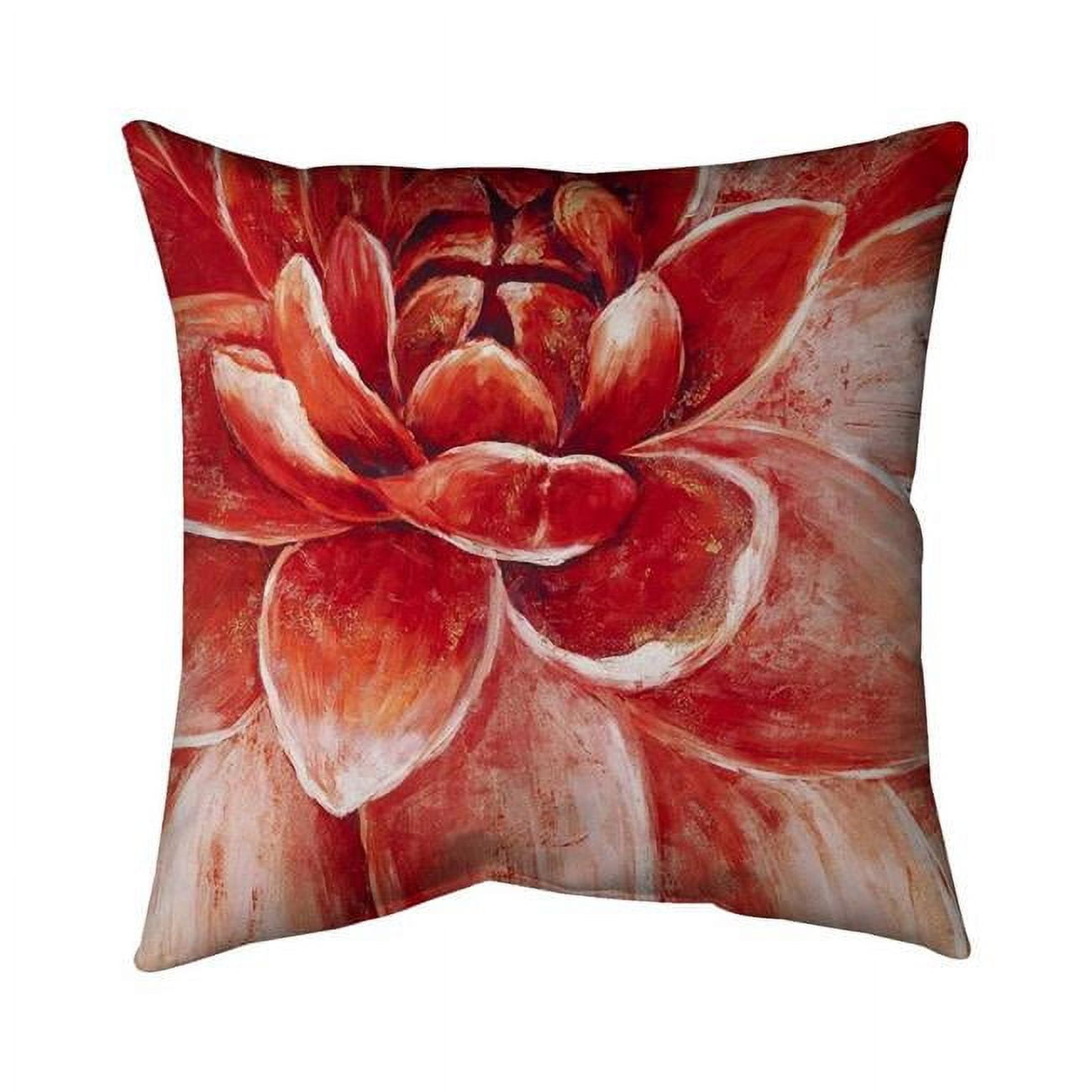 20 x 20 in. Red Chrysanthemum-Double Sided Print Indoor Pillow