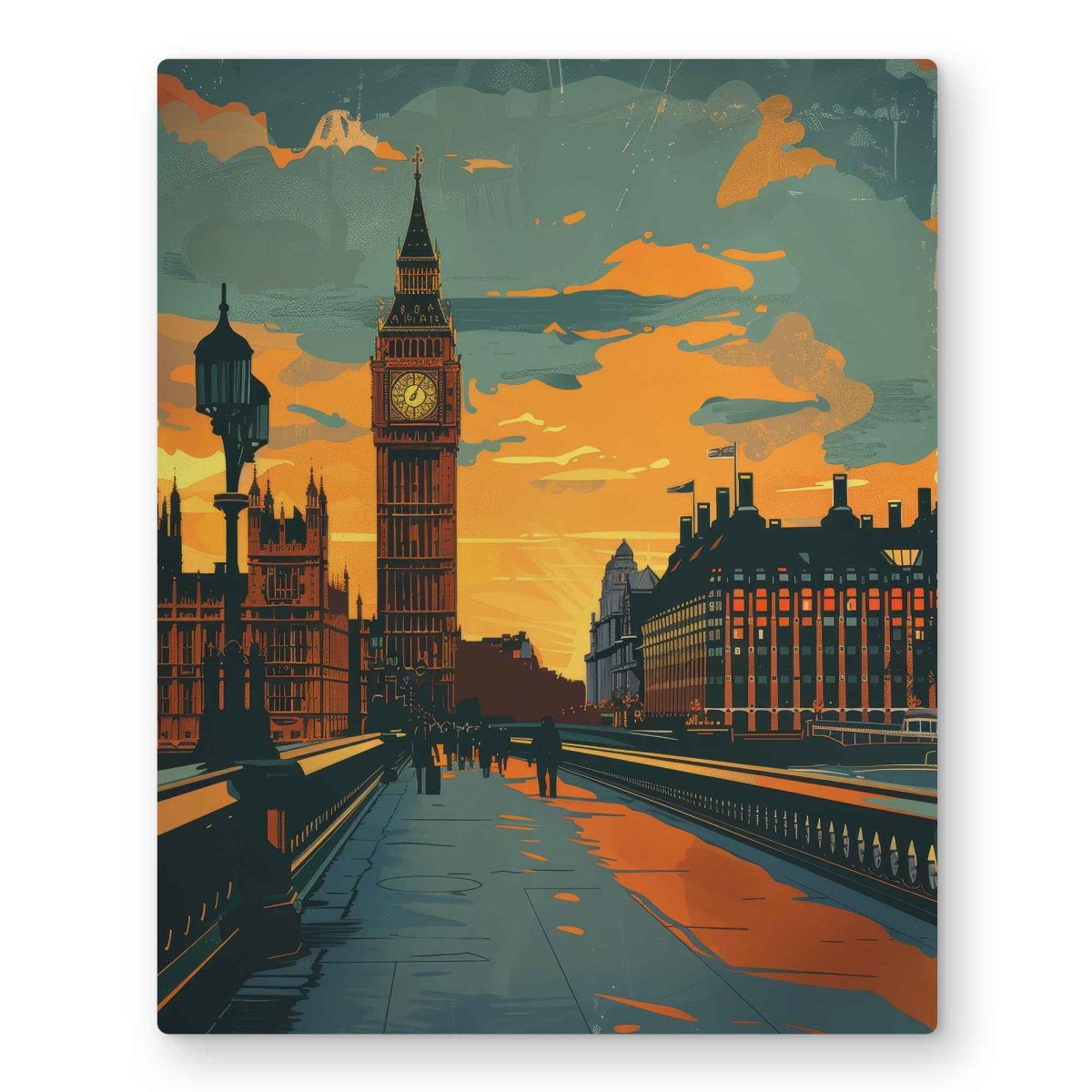 C1MP1620GFKB4K 16 x 20 in. Big Ben - Beige Metal Print Wall Art for Elegant Home Decor