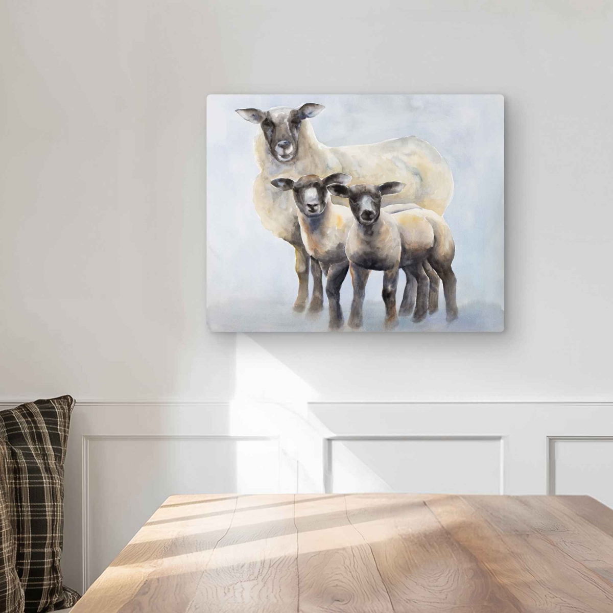 C1MP1620GNUL5Q 16 x 20 in. Sheep Family - Farm Animals Brown Metal Print Wall Art for Home Decor