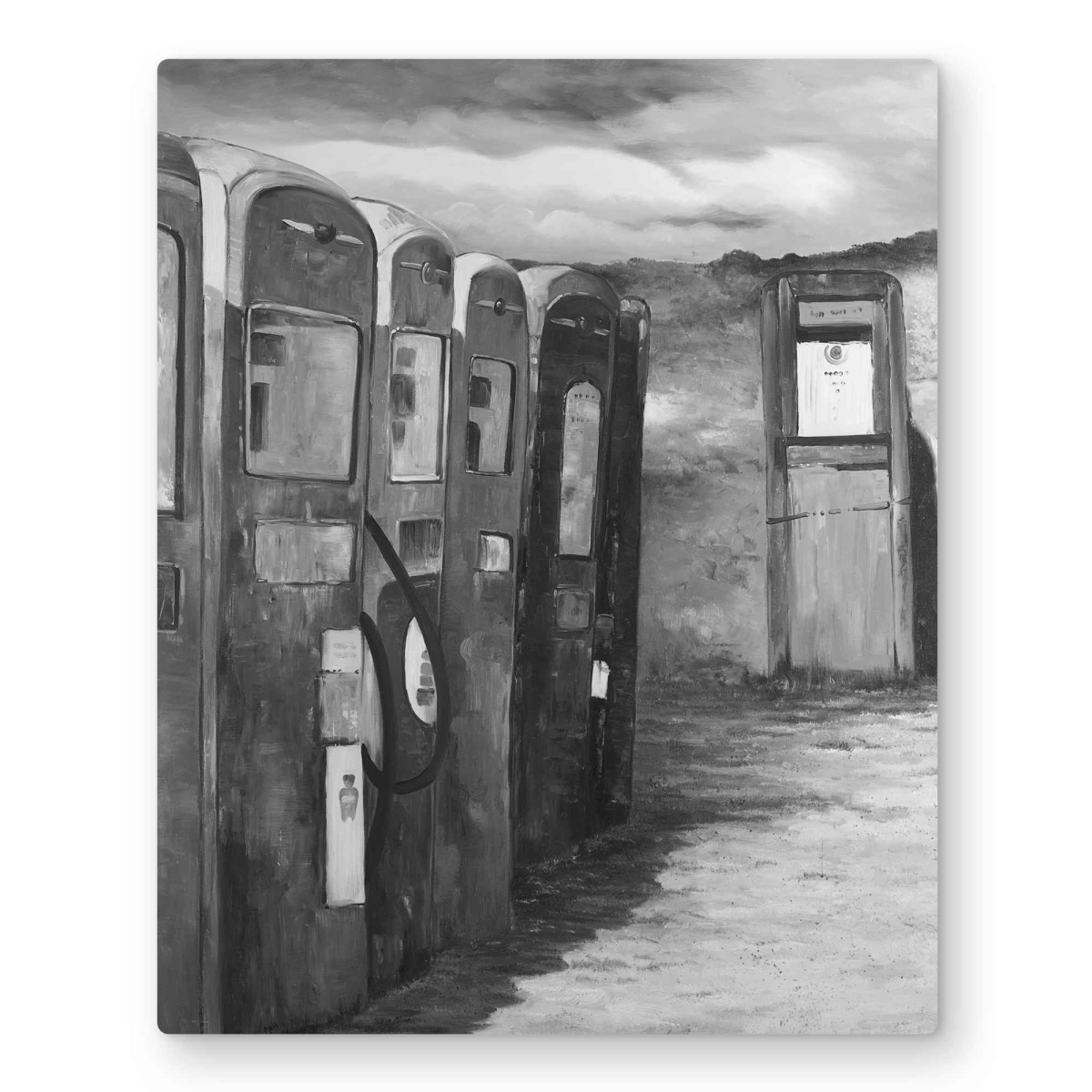 C1MP1620HFOTPS 16 x 20 in. Old Gas Pumps - Metal Print Wall Art for Living Room Home Decor