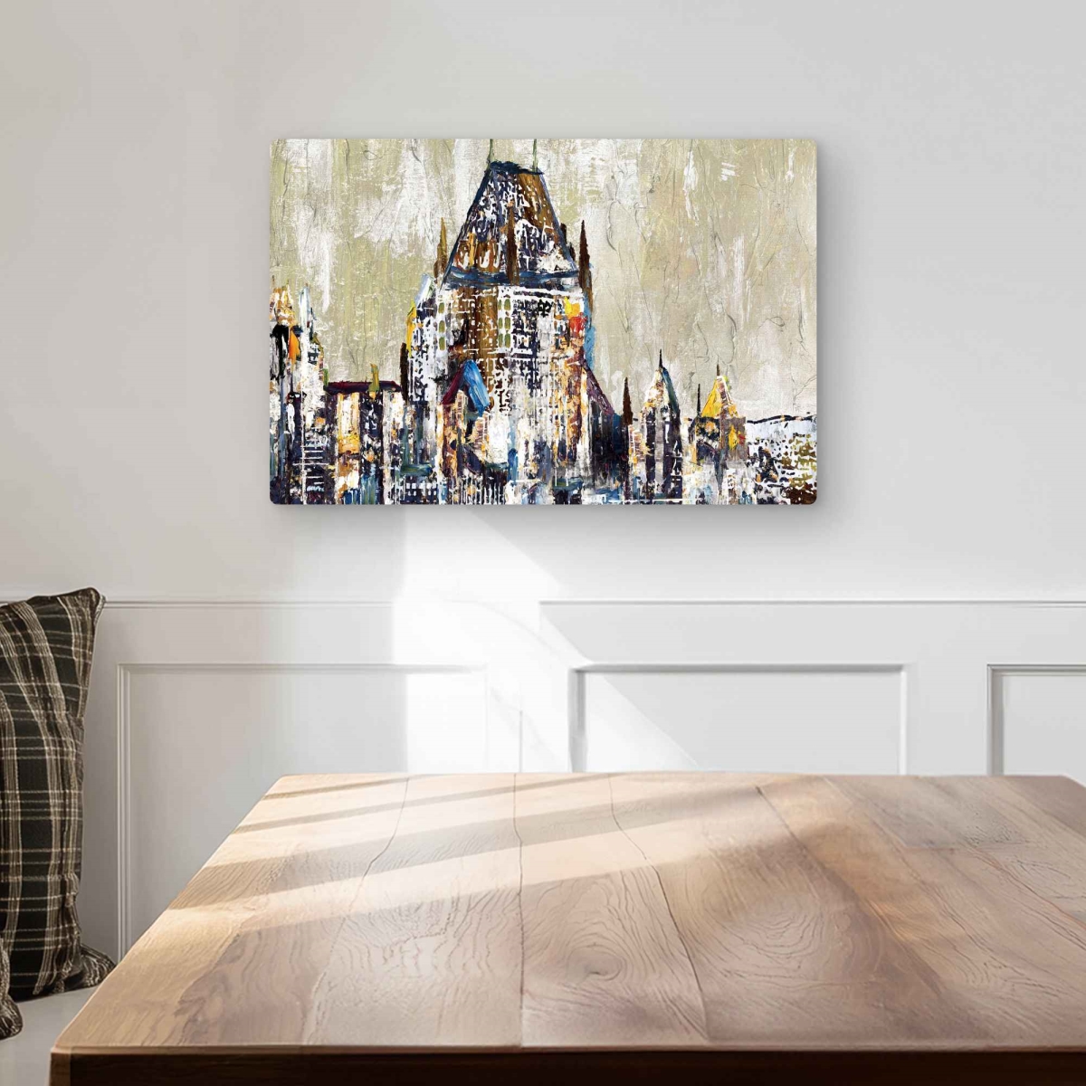 C1MP1218EXRAP3 12 x 18 in. Abstract Chateau Frontenac Metal Print Wall Art - Unique Home Decor