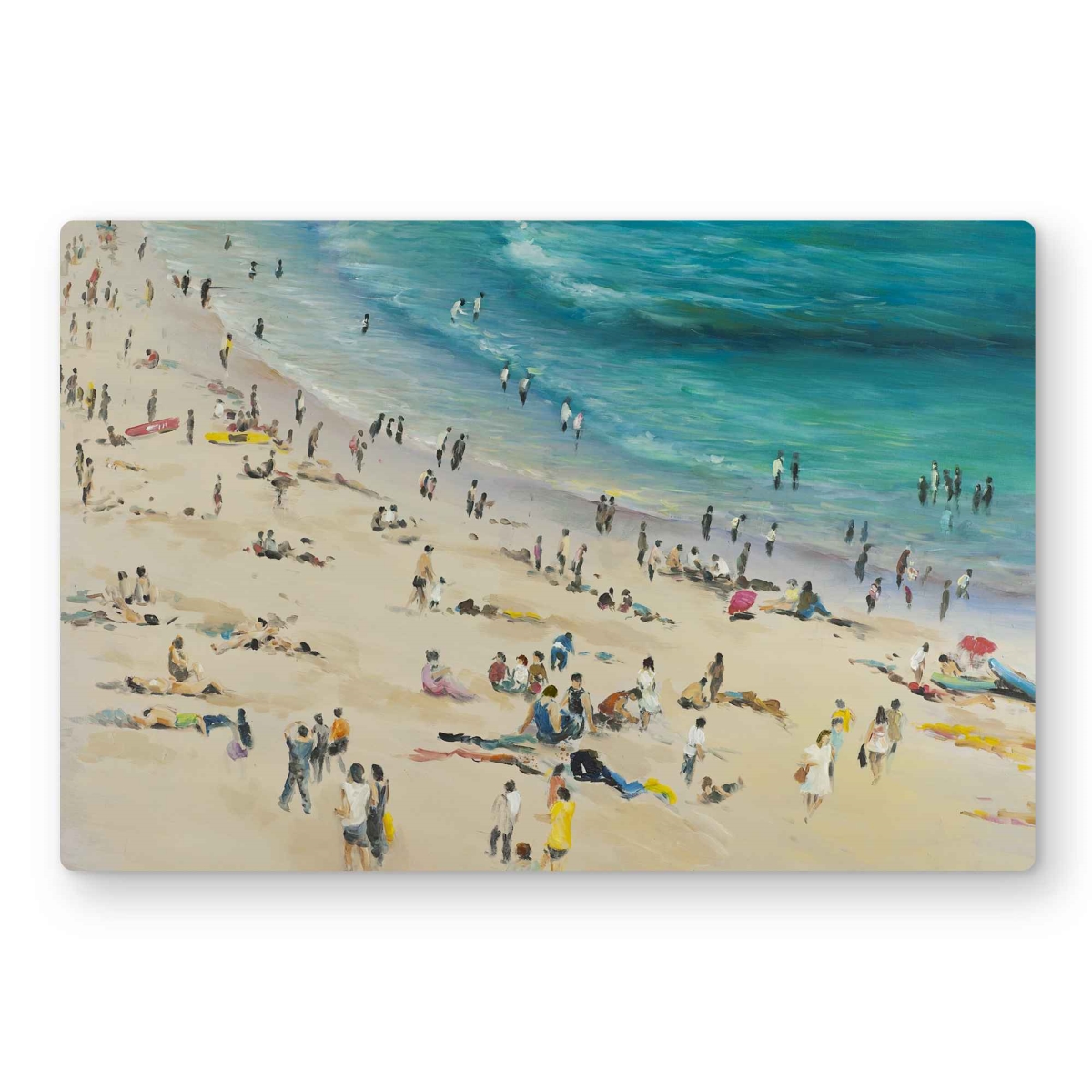 C1MP1218F66K26 Summer Crowd at the Beach Wall Art - Coastal Metal Print - 12 x 18 in.