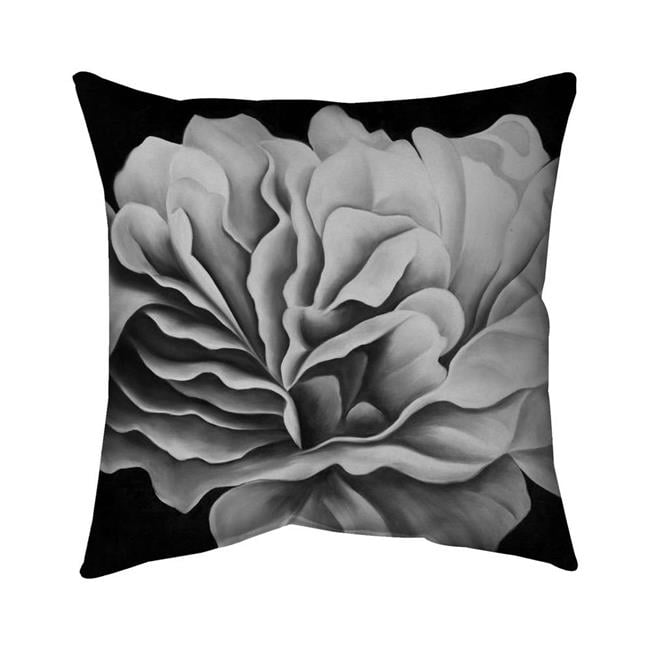 20 x 20 in. Beautiful Black & White Flower-Double Sided Print Indoor Pillow