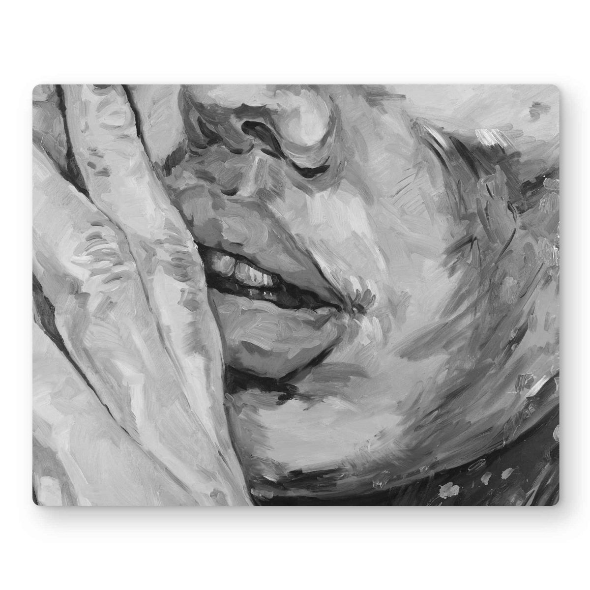 C1MP1620VGW8AF 16 x 20 in. Luscious Lips - Gray Metal Print Wall Art for Living Room Decor
