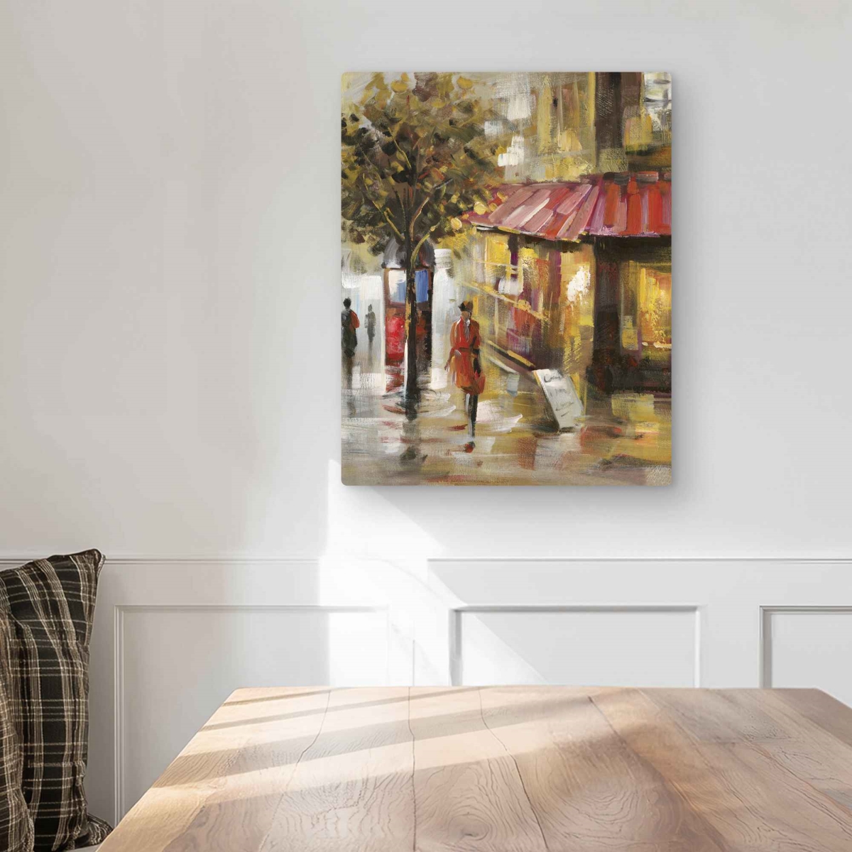 C1MP1620X5E9C6 16 x 20 in. Abstract Street with Passers Wall Art - Bedroom Metal Print Decor