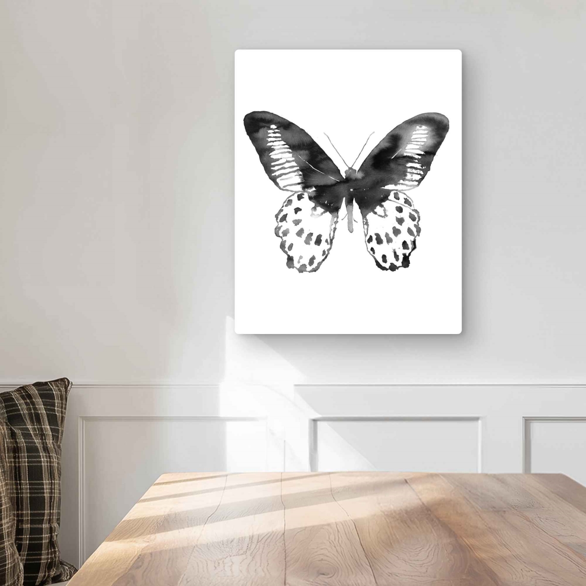 C1MP1620ZAF5PM 16 x 20 in. Black Butterfly - Livingroom Animals Metal Print Wall Art for Home