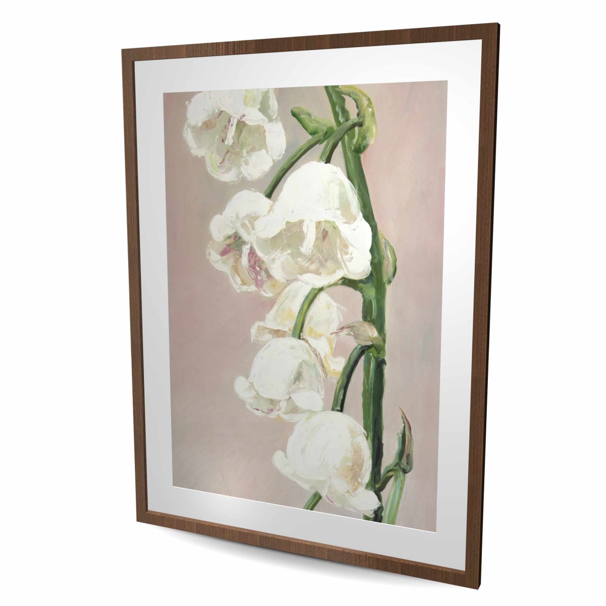 C1FM3648TA8YGH 36 x 48 in. Lily of the Valley Flowers Framed Print Wall Art - White Floral Decor