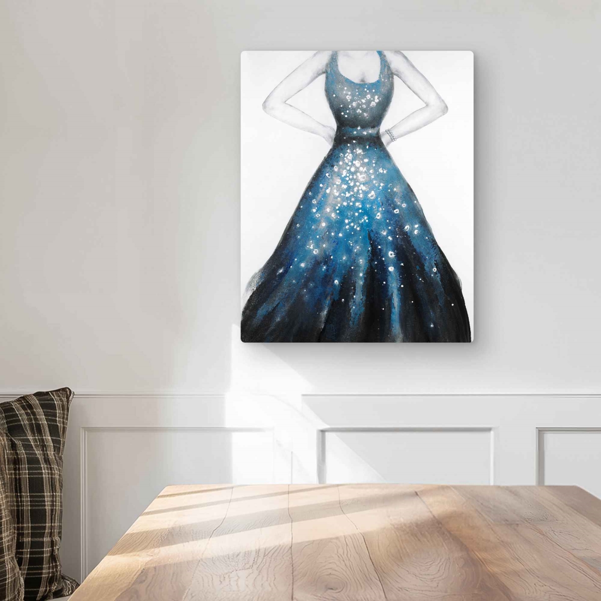 C1MP1620ZGKRGT 16 x 20 in. Blue Princess Dress - Metal Print Wall Art - Unique Art