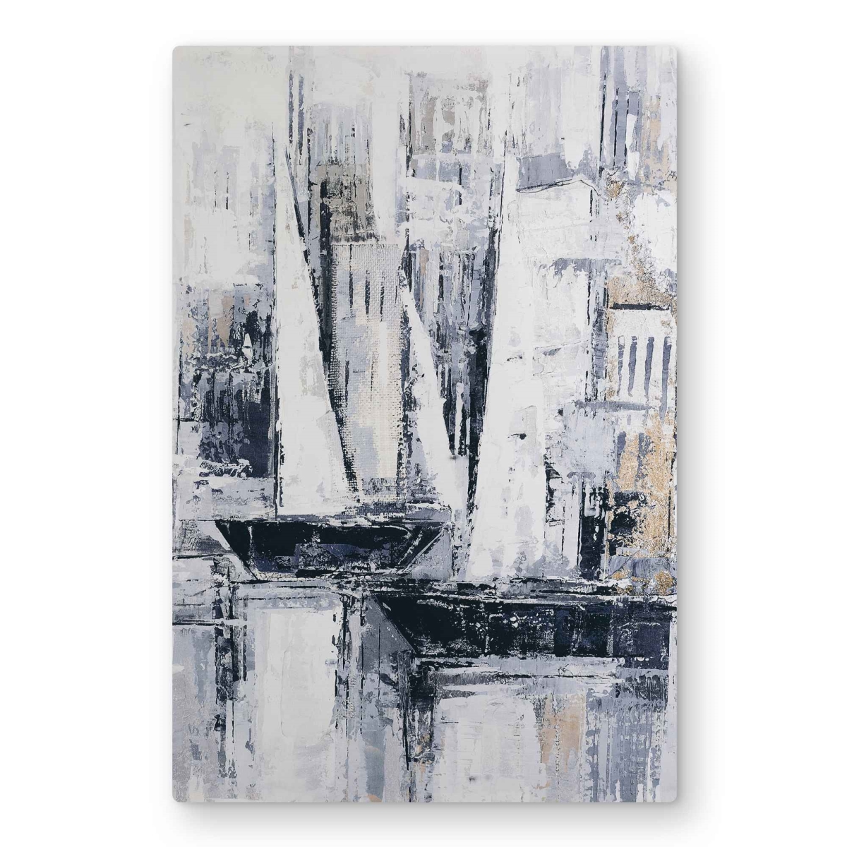 C1MP20301KR35D 20 x 30 in. Industrial Style Sailboats - Blue Metal Print Wall Art for Bathroom