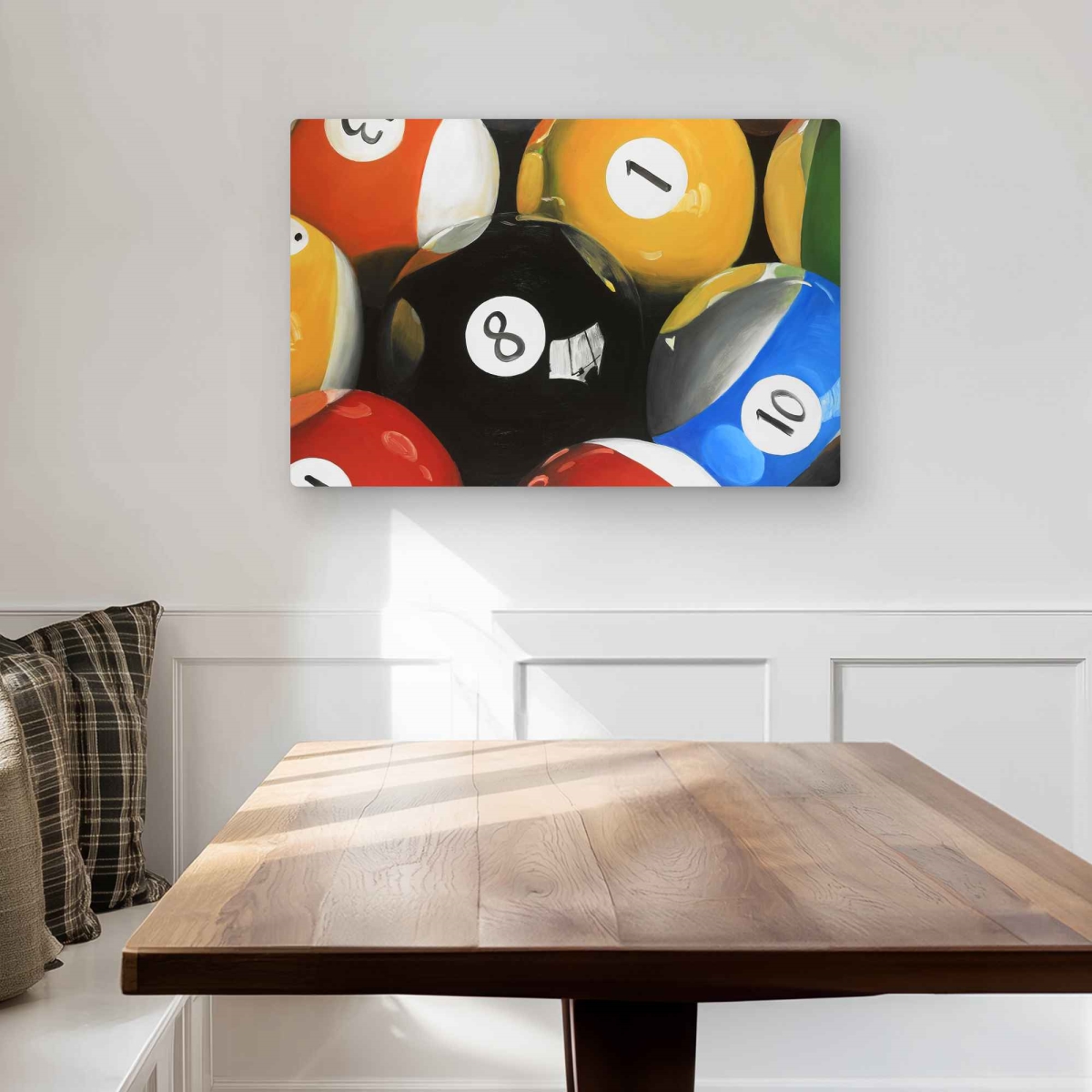 C1MP203026Y2BU 20 x 30 in. Pool Balls Closeup Wall Art - Shapes Man Cave Metal Print