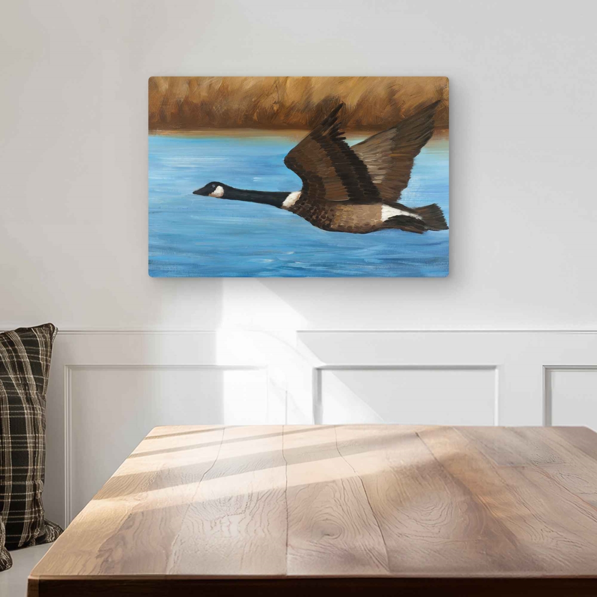 C1MP1218U3HGRP 12 x 18 in. Canada Goose Rustic Metal Print Wall Art - Man Cave Home Decor