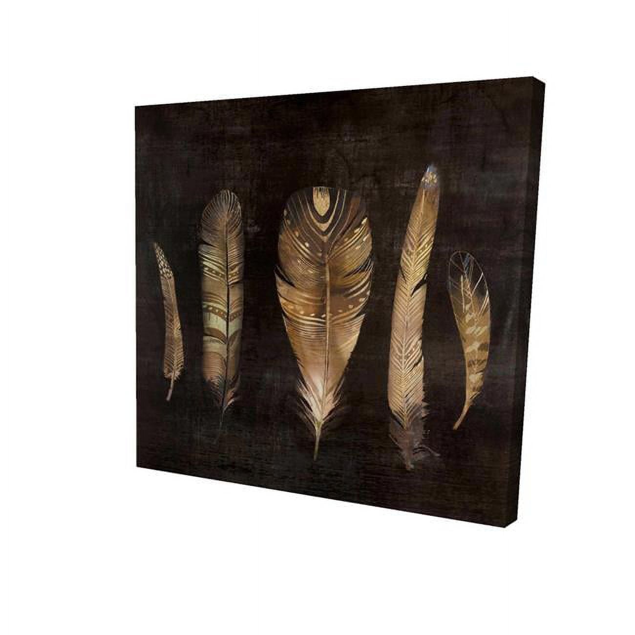8 x 8 in. Brown Feather Set-Print on Canvas