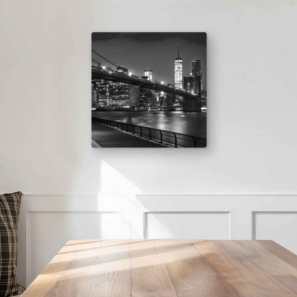 C1MP161651TQY0 16 x 16 in. City Under the Night - Industrial Metal Print Wall Art for Living Room