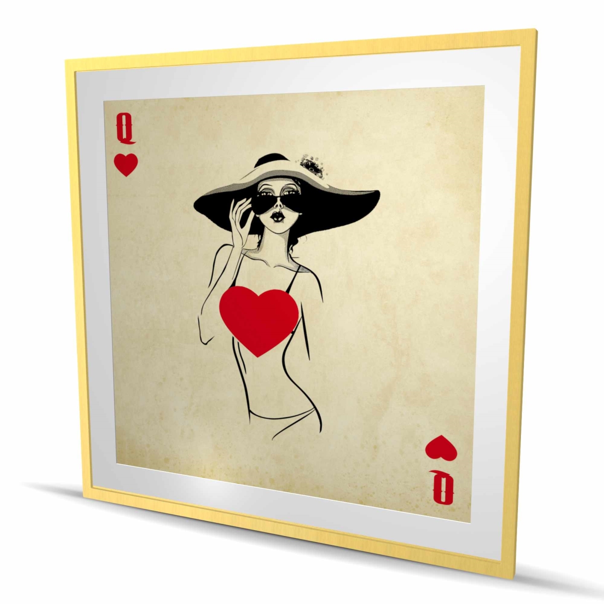 C1FM4848DYEDOU 48 x 48 in. Queen of Hearts - Woman Figurative Framed Print Wall Art - Home Decor