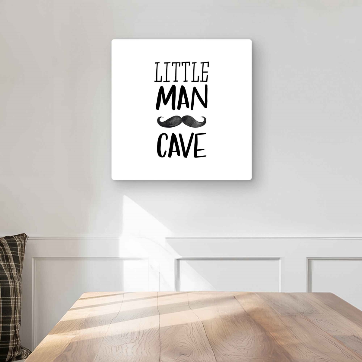 C1MP1616A90GD3 16 x 16 in. Little Man Cave Wall Art - Scandinavian Typo & Symbols Metal Print