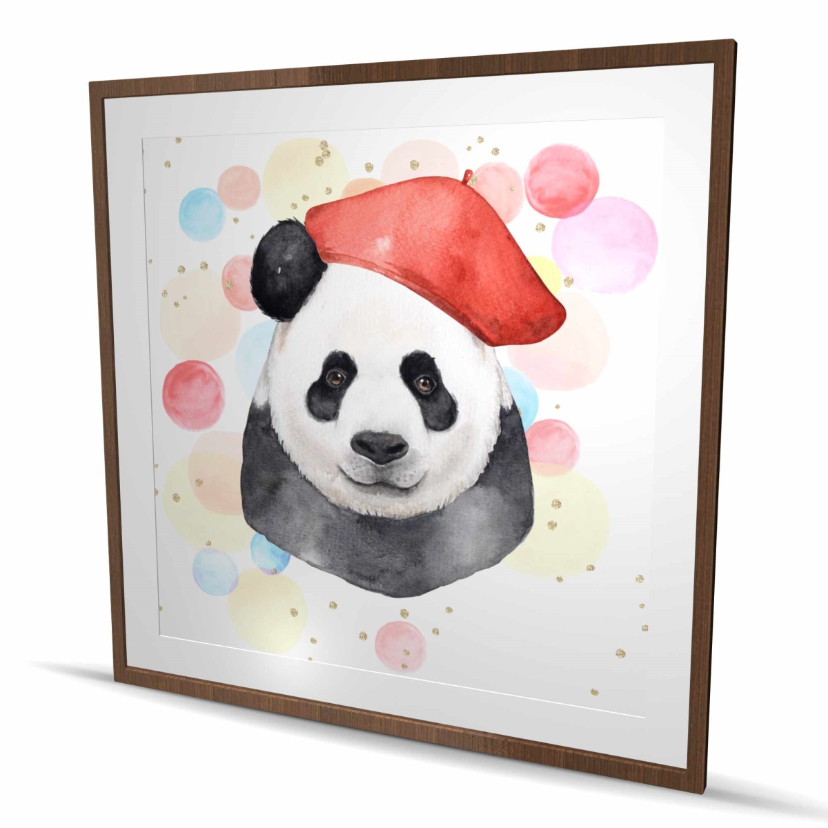 C1FM4848EBOGIY 48 x 48 in. Artist Panda - Framed Matted Print Wall Art - Unique Home Decor Art