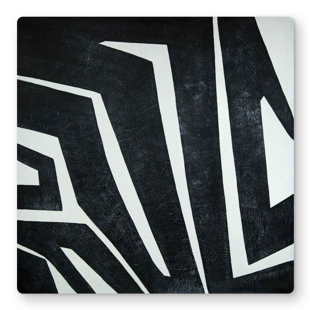 C1MP1616E0FE11 16 x 16 in. Labyrinth - Man Cave Black Metal Print Wall Art for Home Decor