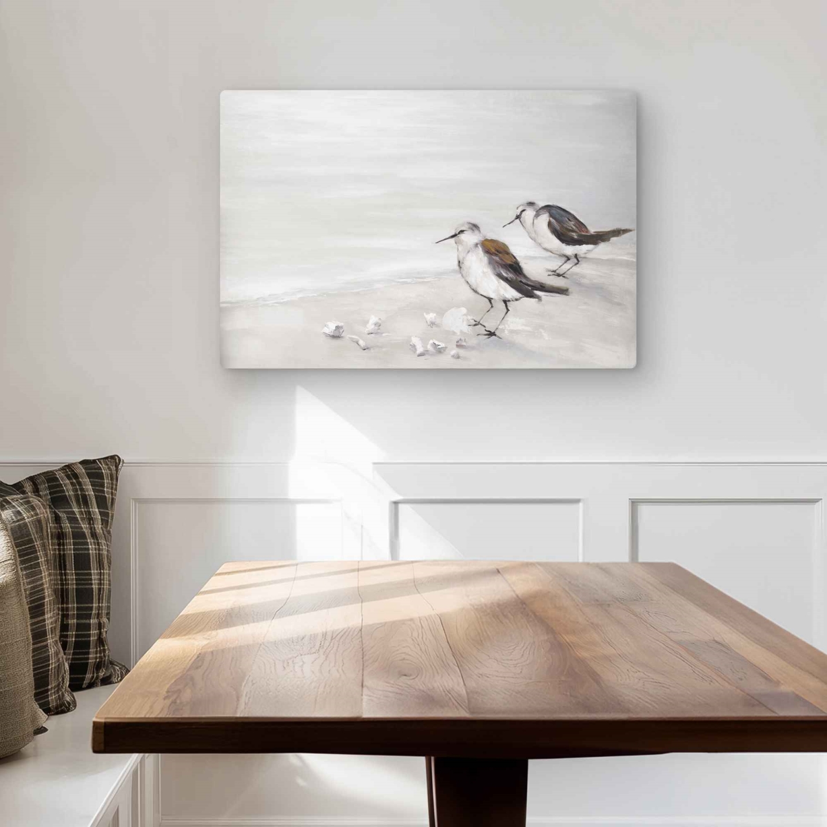 C1MP2030D9IK2S 20 x 30 in. Two Sandpipers Birds Wall Art - Beige Animals Metal Print