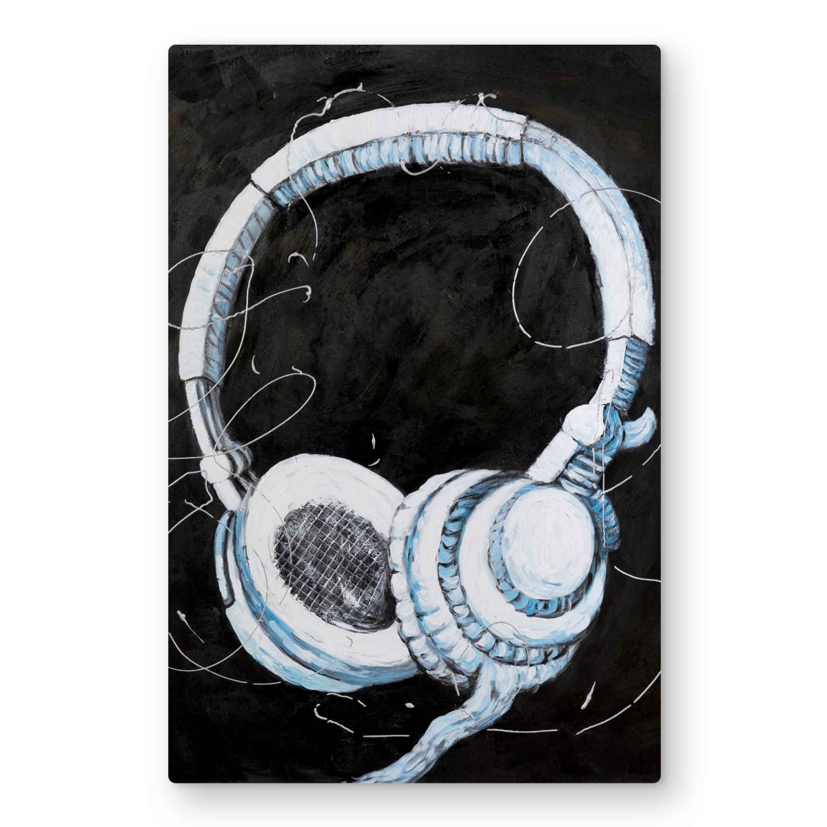 C1MP2030DDKFBP 20 x 30 in. Headphones Musical Metal Print Wall Art - Unique Home Decor Art