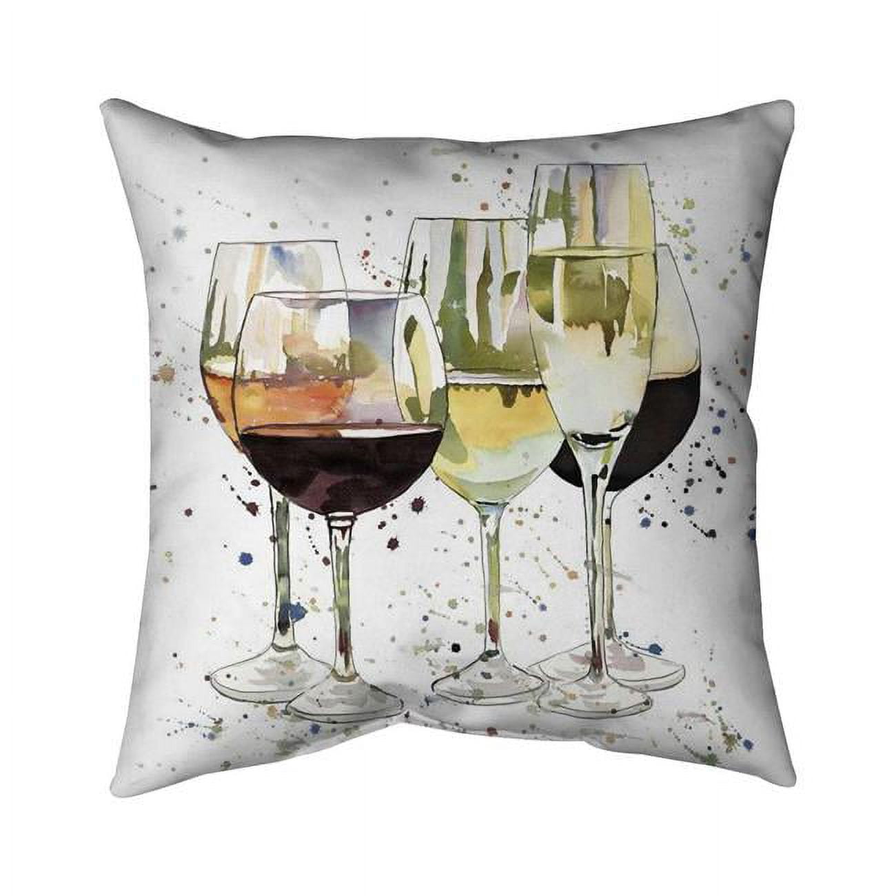 20 x 20 in. Beautiful Wine Glasses-Double Sided Print Indoor Pillow