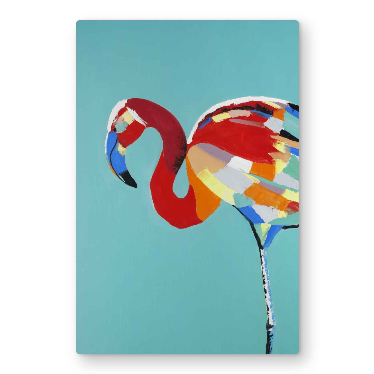 C1MP2030GRPQPQ 20 x 30 in. Abstract Flamingo - Red Metal Print Wall Art for Home Decor - Art