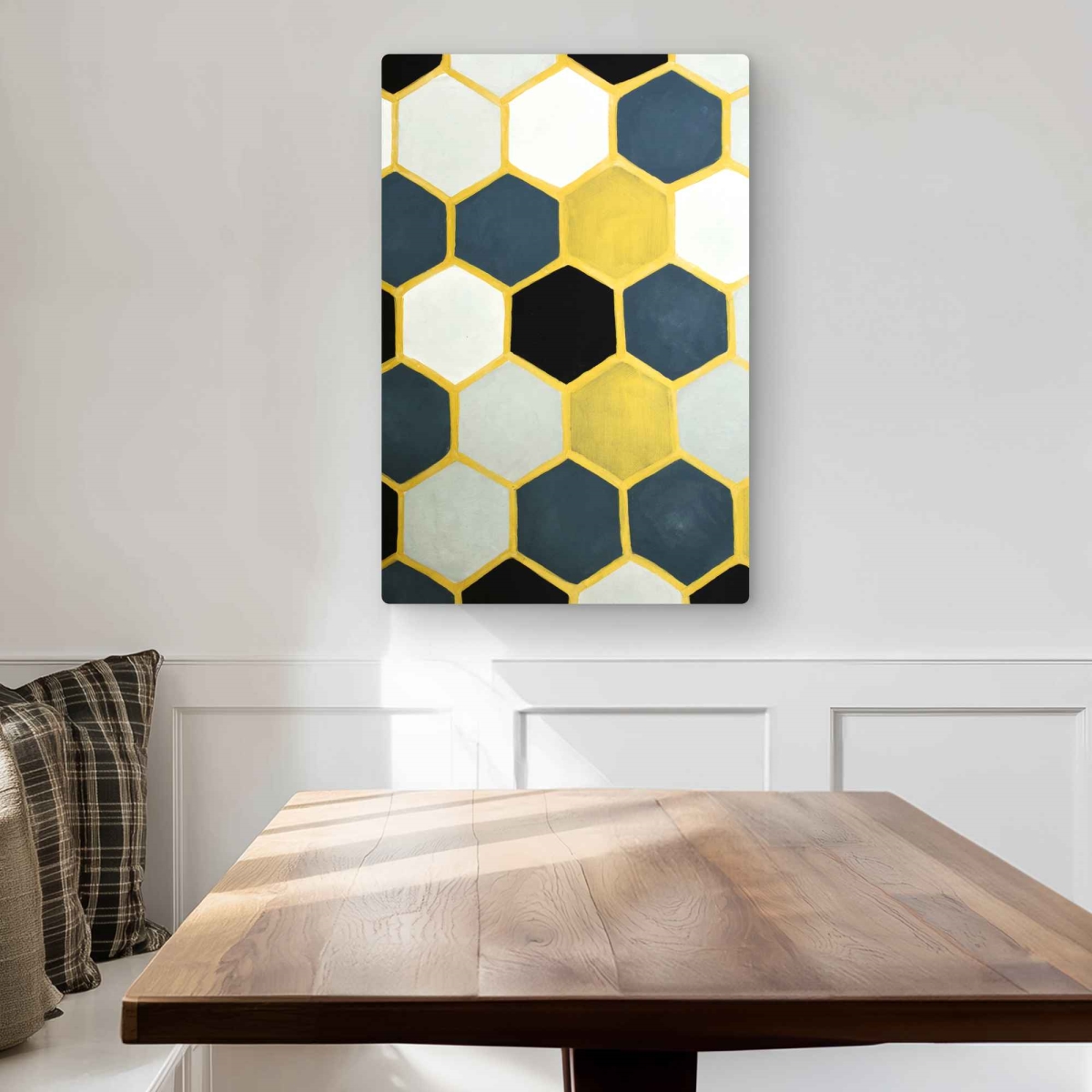 C1MP2030GVEF0Z 20 x 30 in. Blue & Gold Cells Wall Art - Gray Bedroom Metal Print