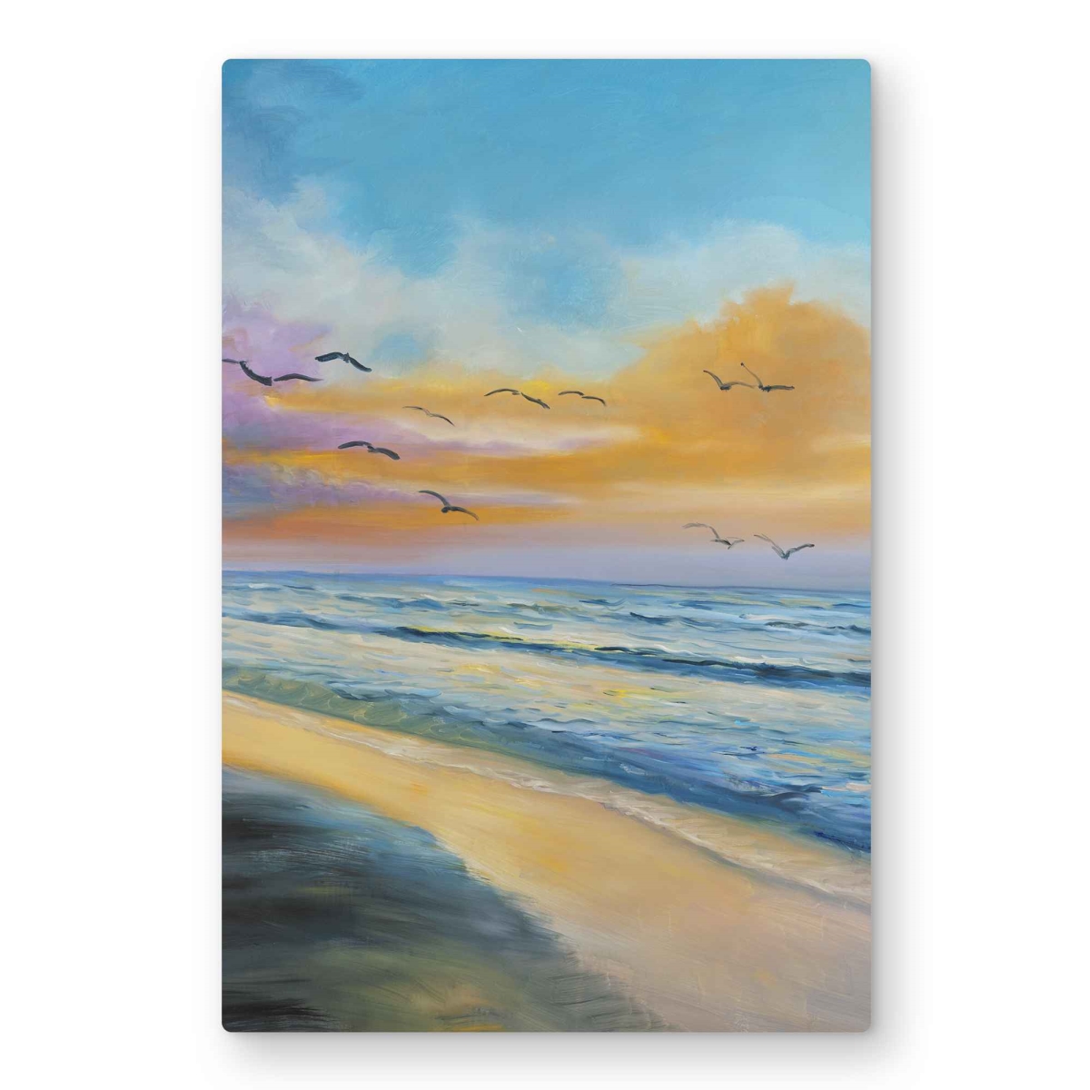 C1MP2030HAQNTA 20 x 30 in. Breathtaking Tropical Sunset Wall Art - Orange Exotic Metal Print