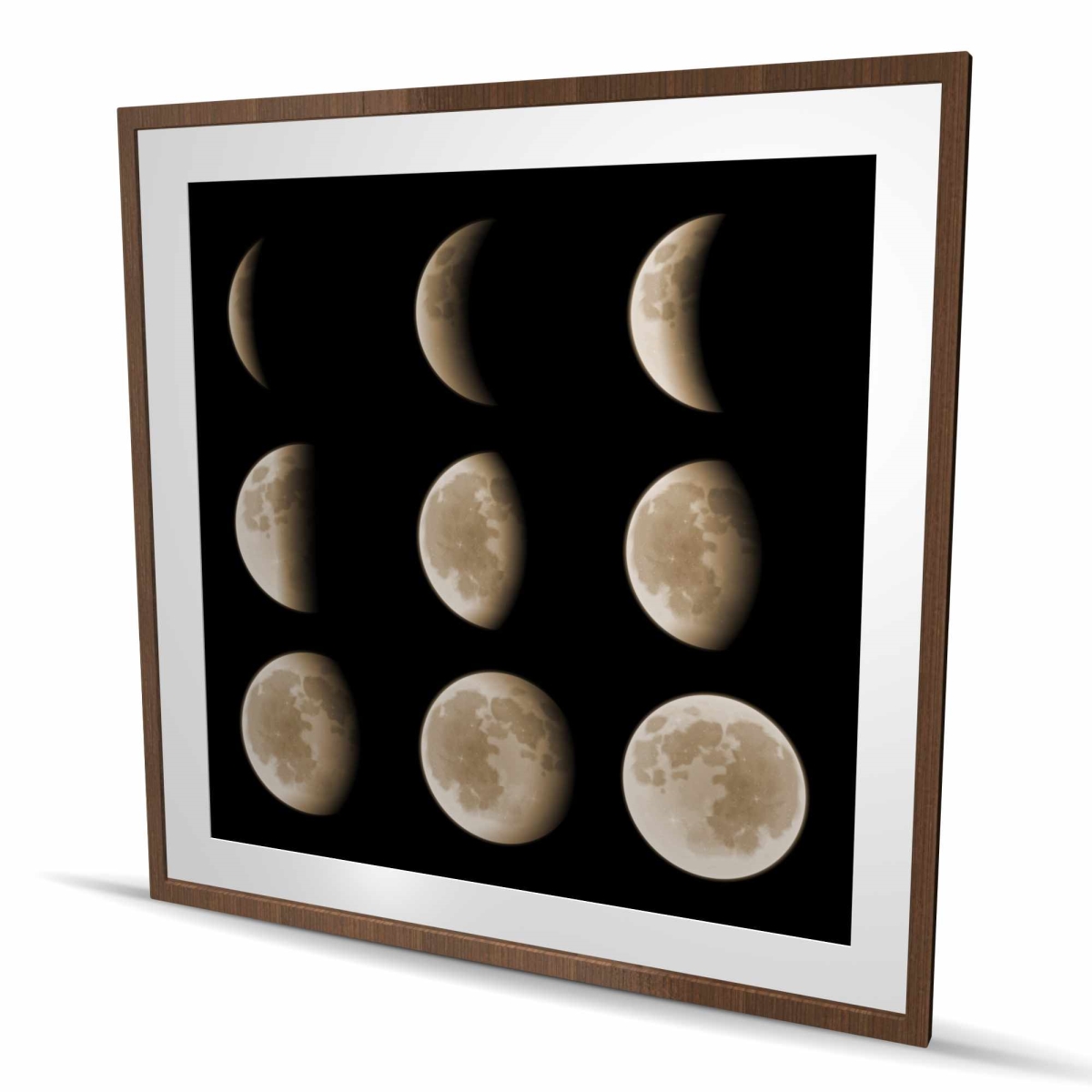 C1FM4848H6HUTQ 48 x 48 in. Eclipse In Nine Phases - Beige Earth & Galaxy Framed Print Wall Art